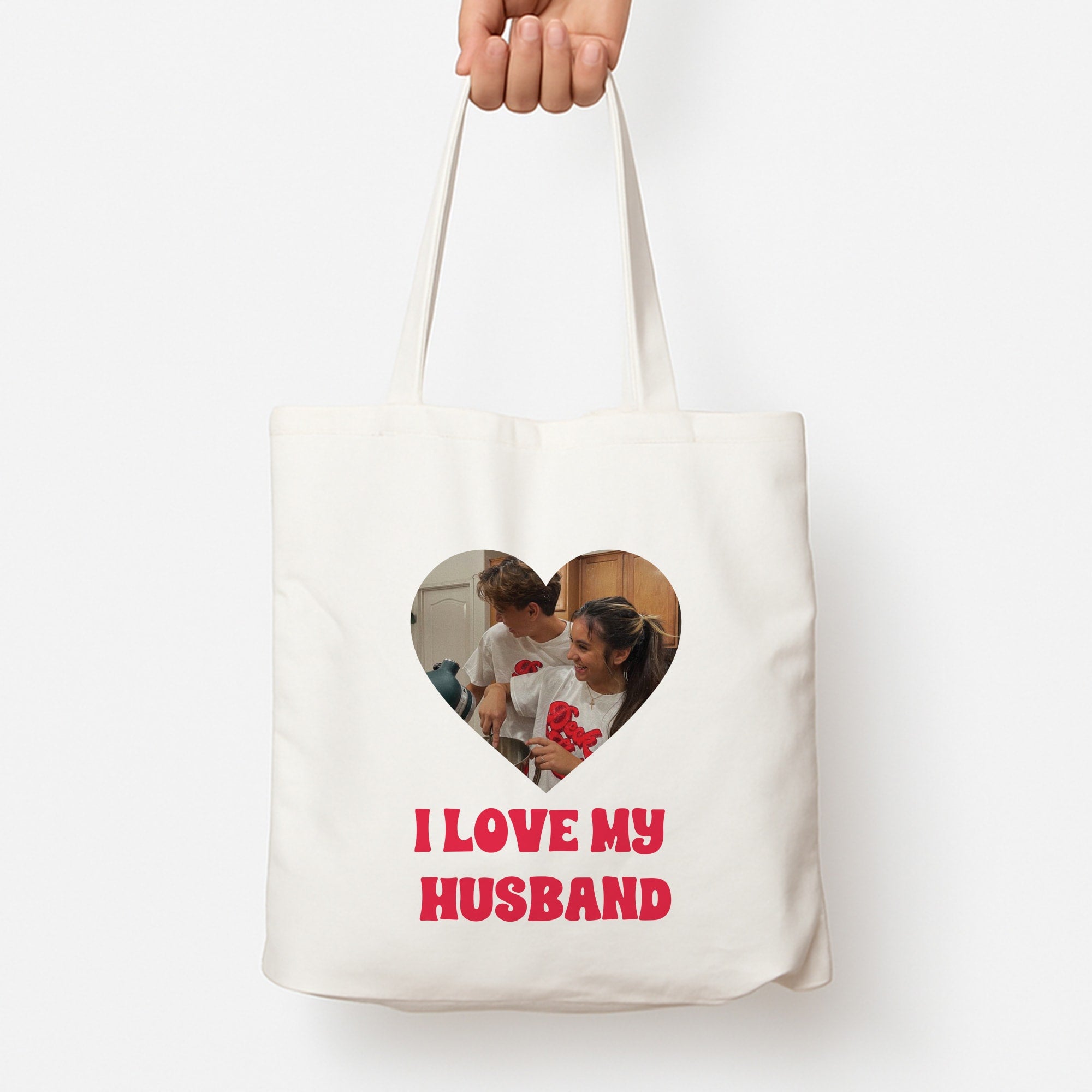 I Love My Husband - Personalised Couples Tote Bag