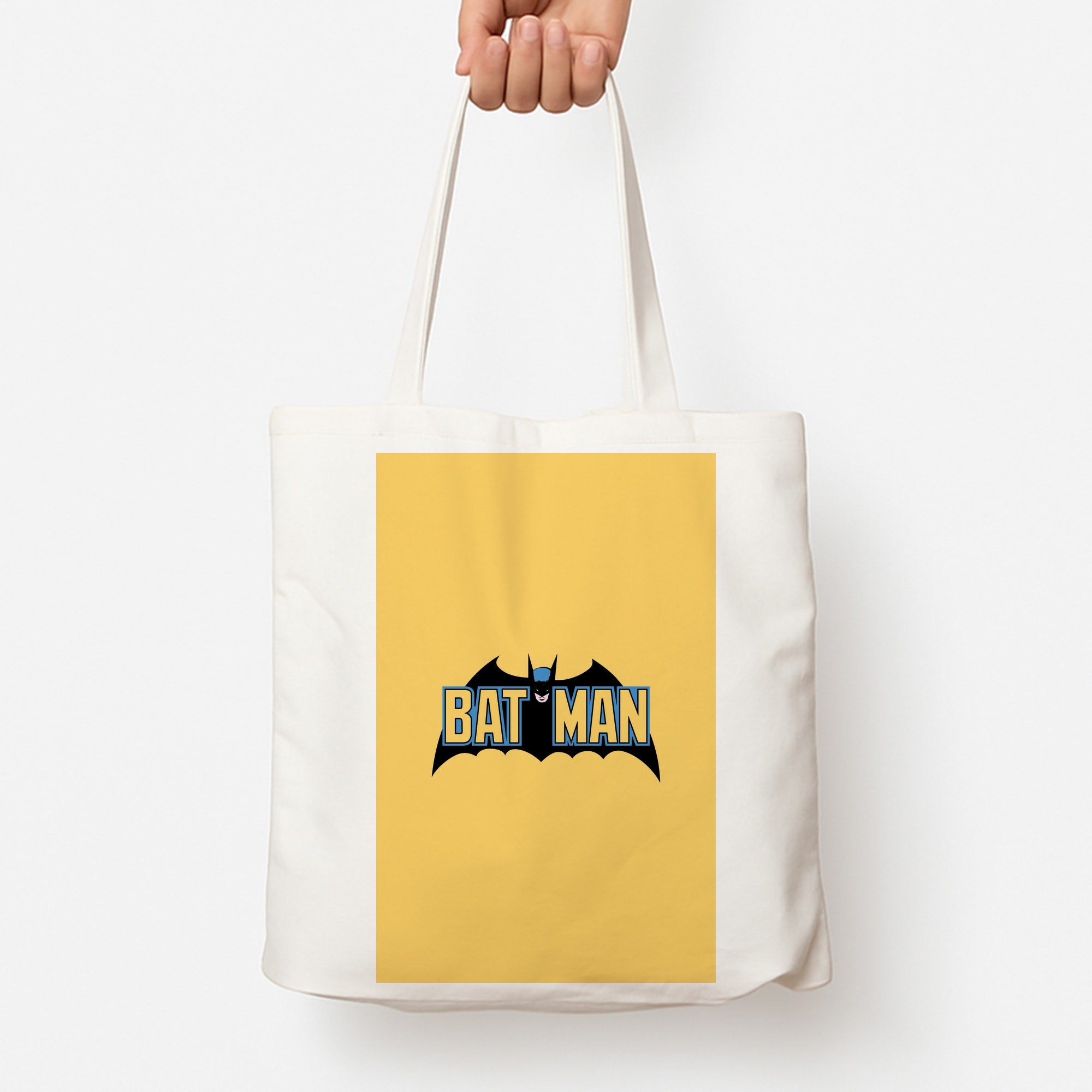 Yellow Bat Superhero Logo Tote Bag
