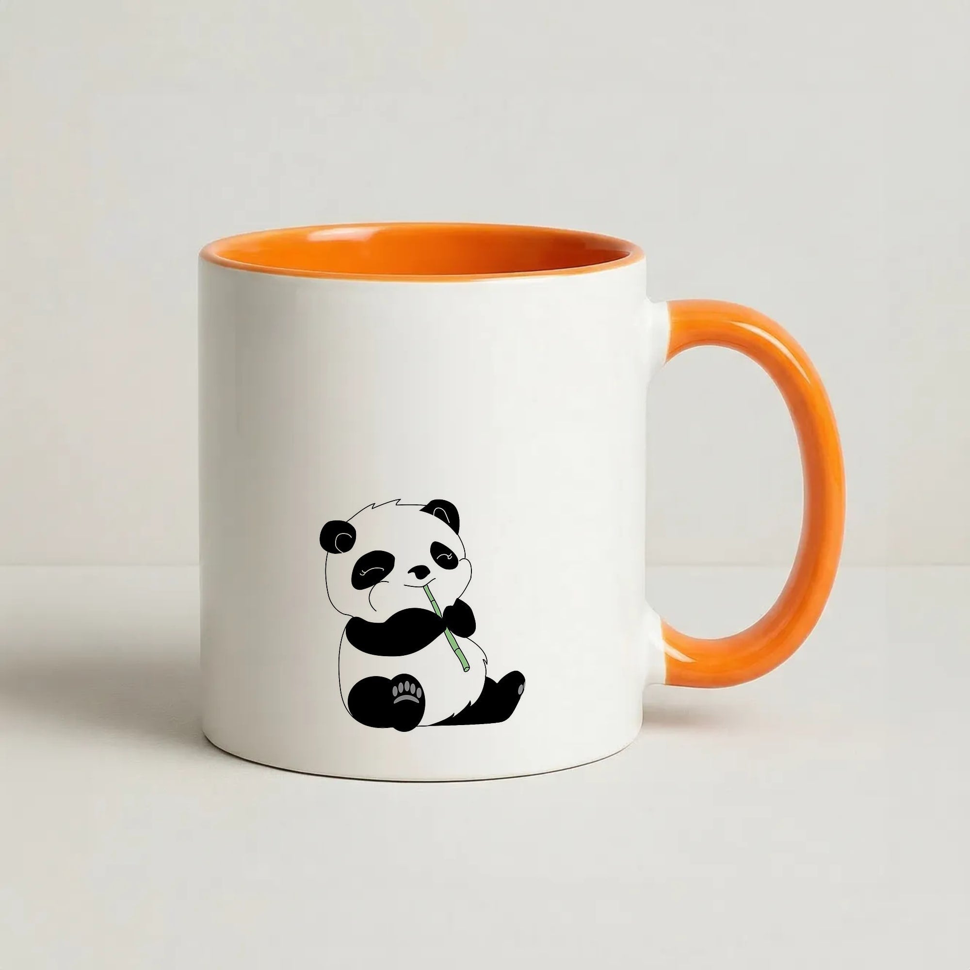 Vegan Panda Coffee Orange Mug