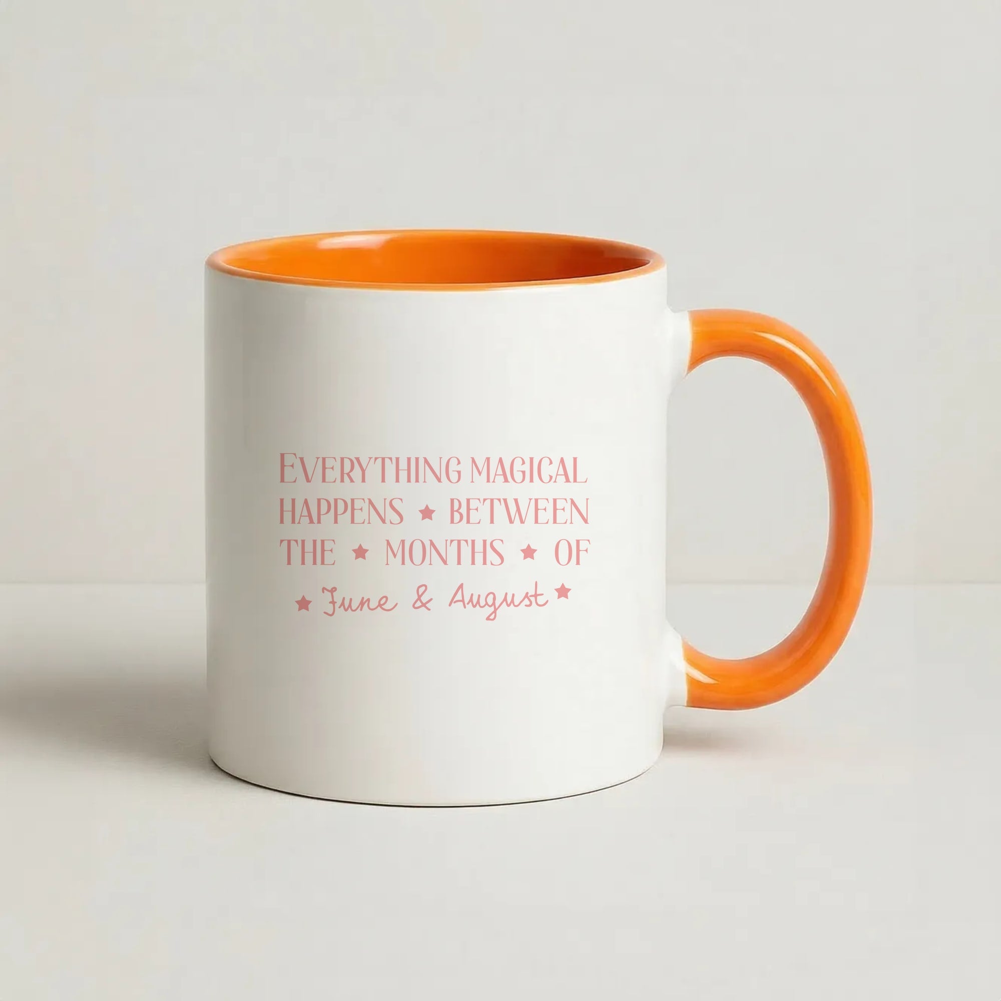 Everything Magical Happens Coffee Orange Mug