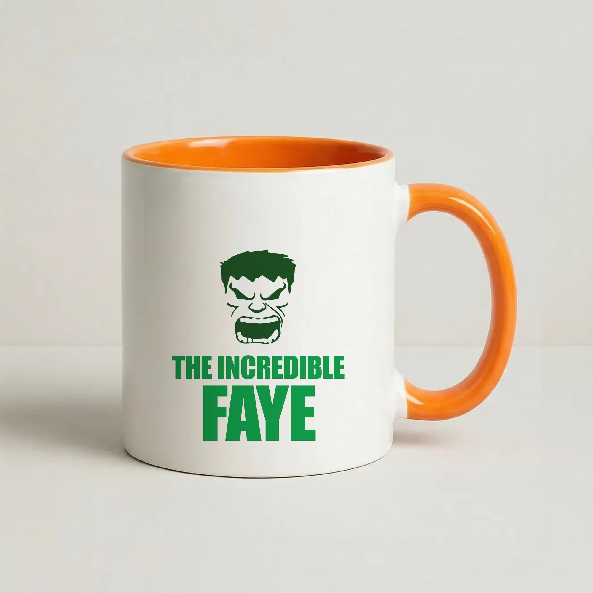 Hulk - Personalised Superhero Comic Coffee Orange Mug