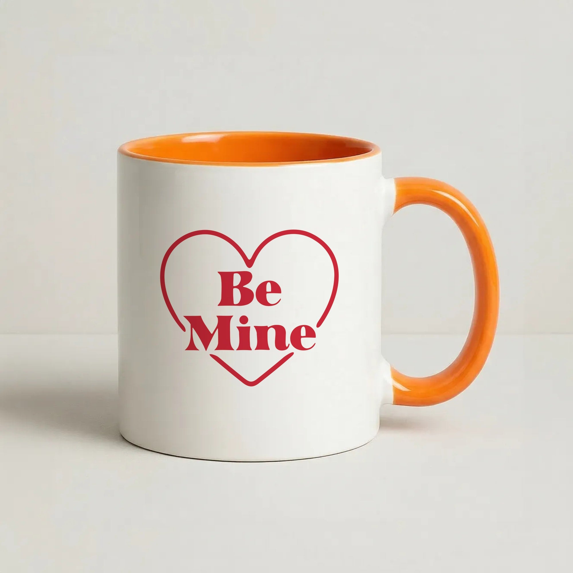 Be Mine Stripey Coffee Orange Mug
