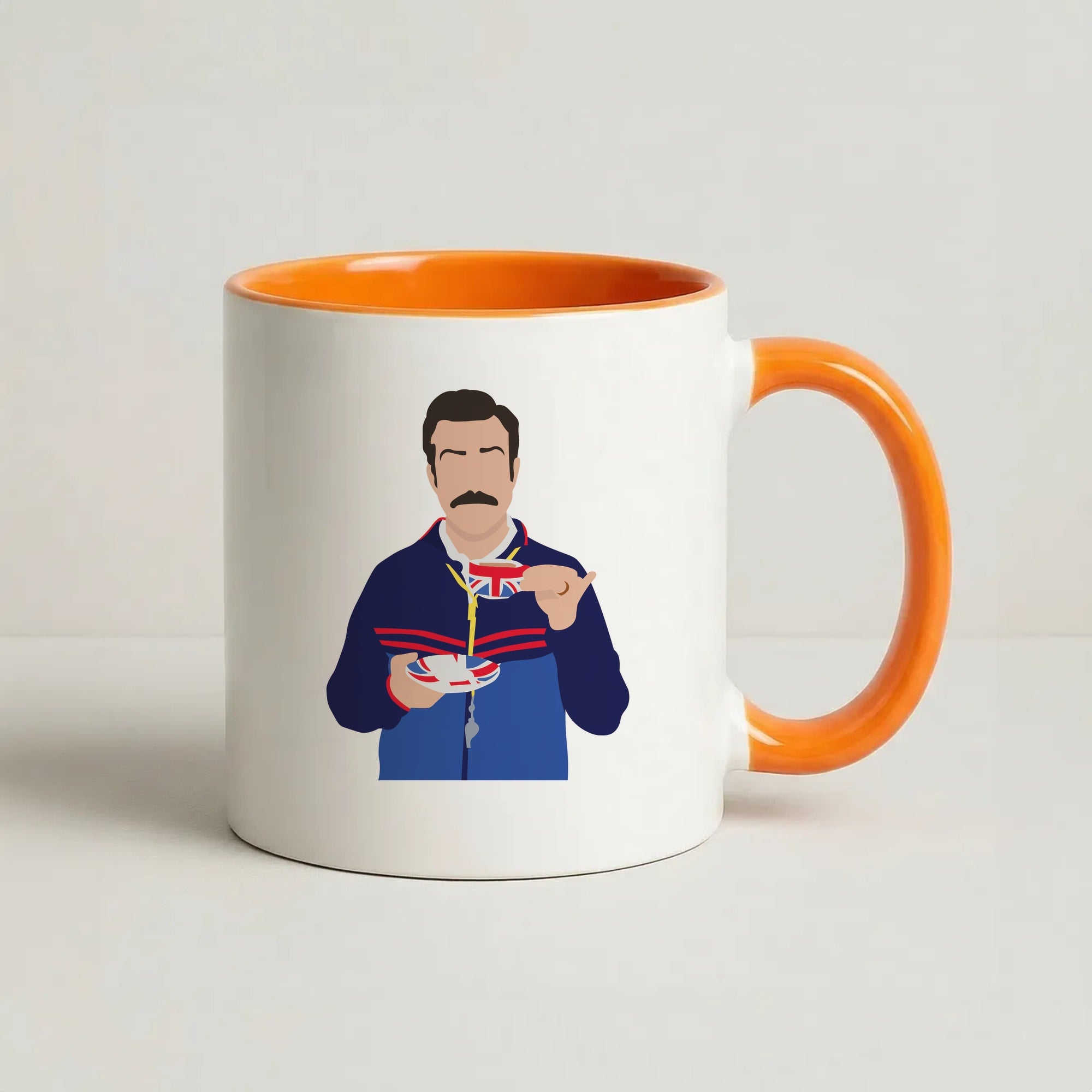 Ted Drinking Tea Coffee Orange Mug