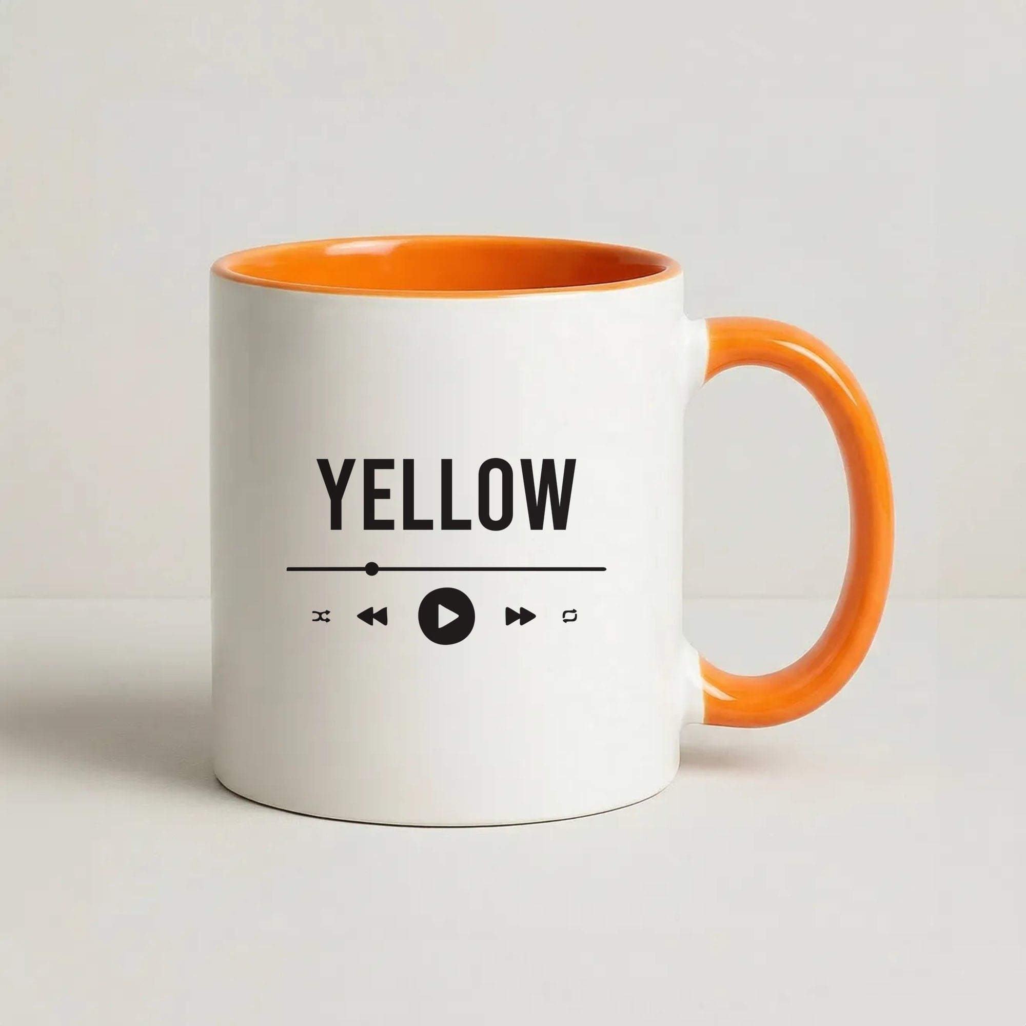 Yellow Music Player Coffee Orange Mug