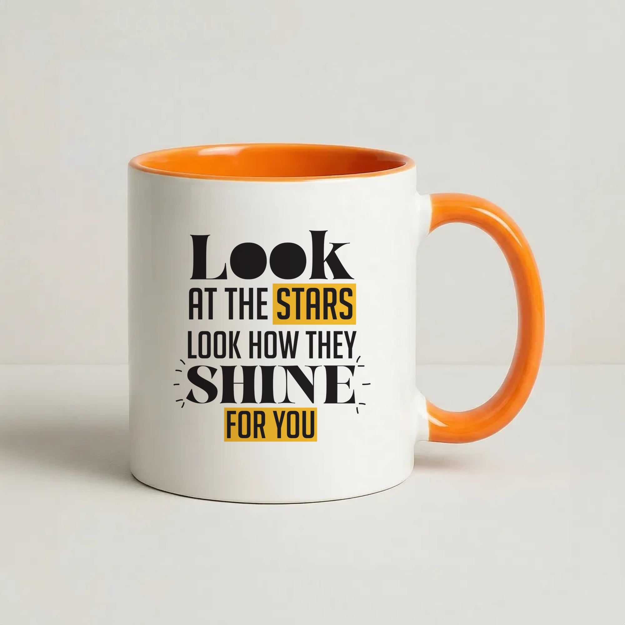 Look At The Stars Coffee Orange Mug