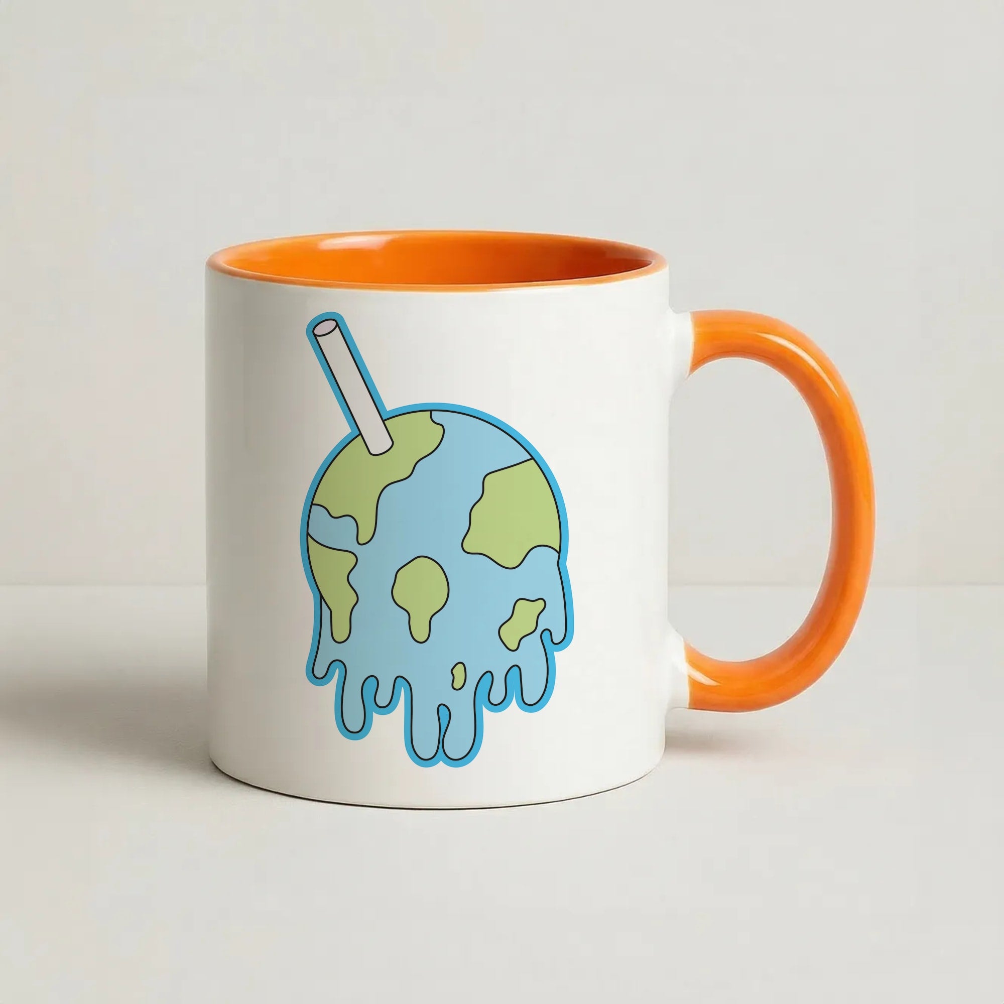 Straw - Juice Coffee Orange Mug