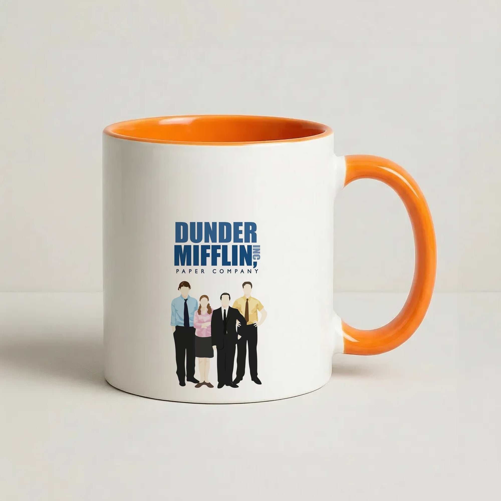 Office Cartoon - Dunder Mifflin Coffee Orange Mug