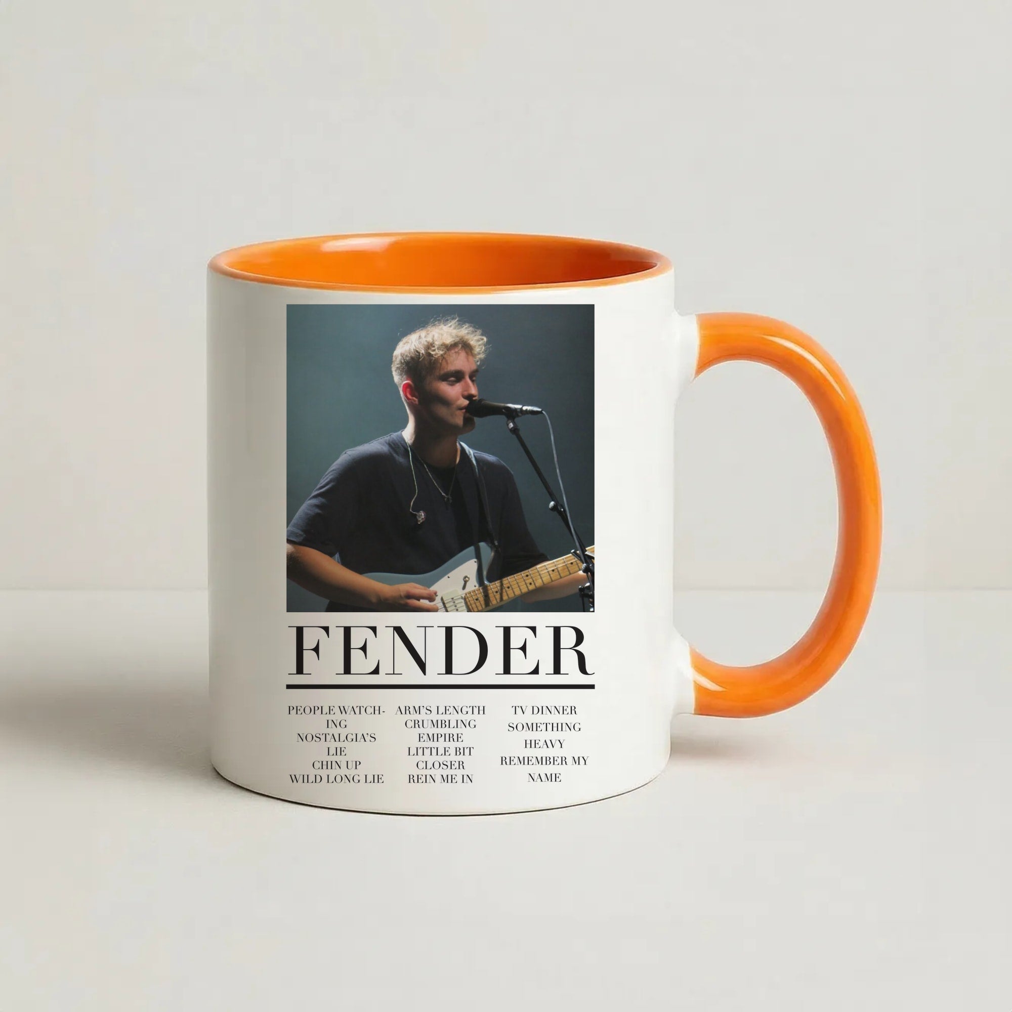 Fender Orange Song List Coffee Orange Mug