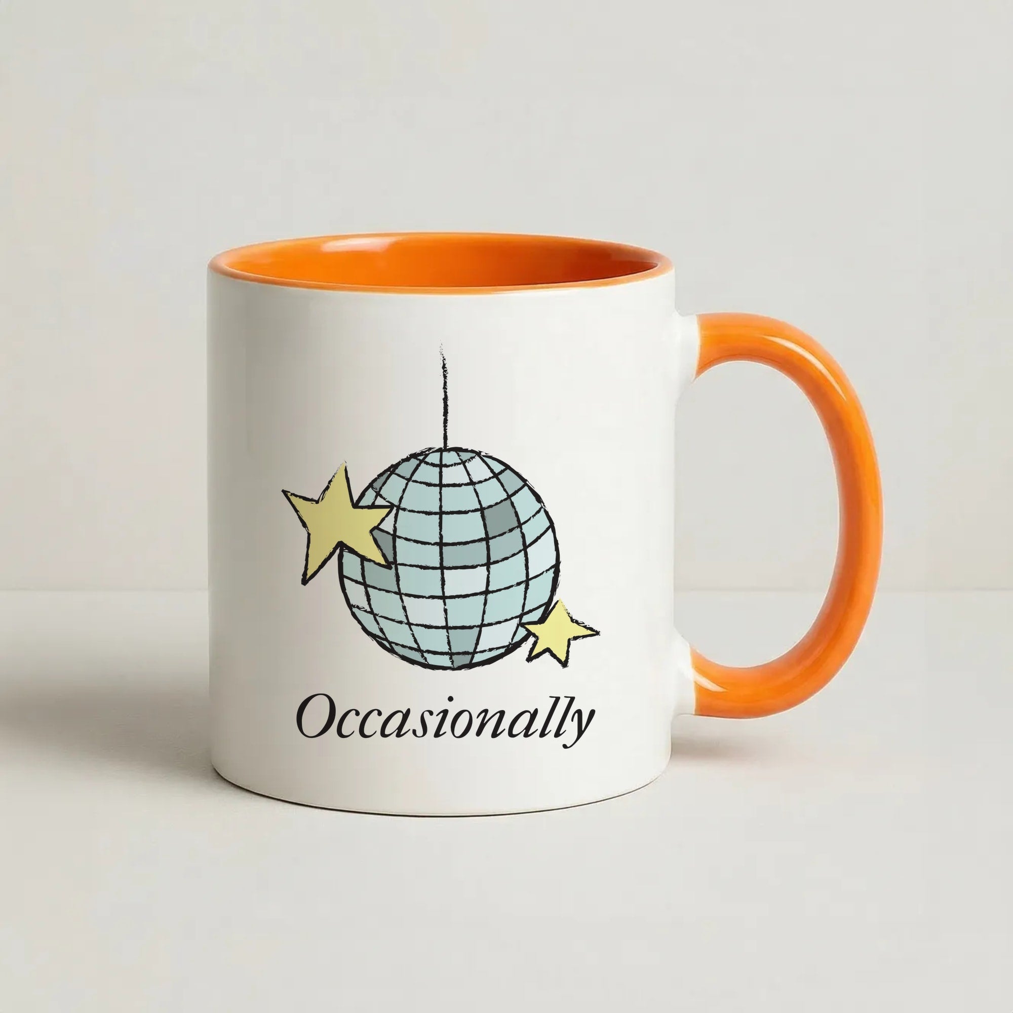 Ocasionally Discoball Coffee Orange Mug