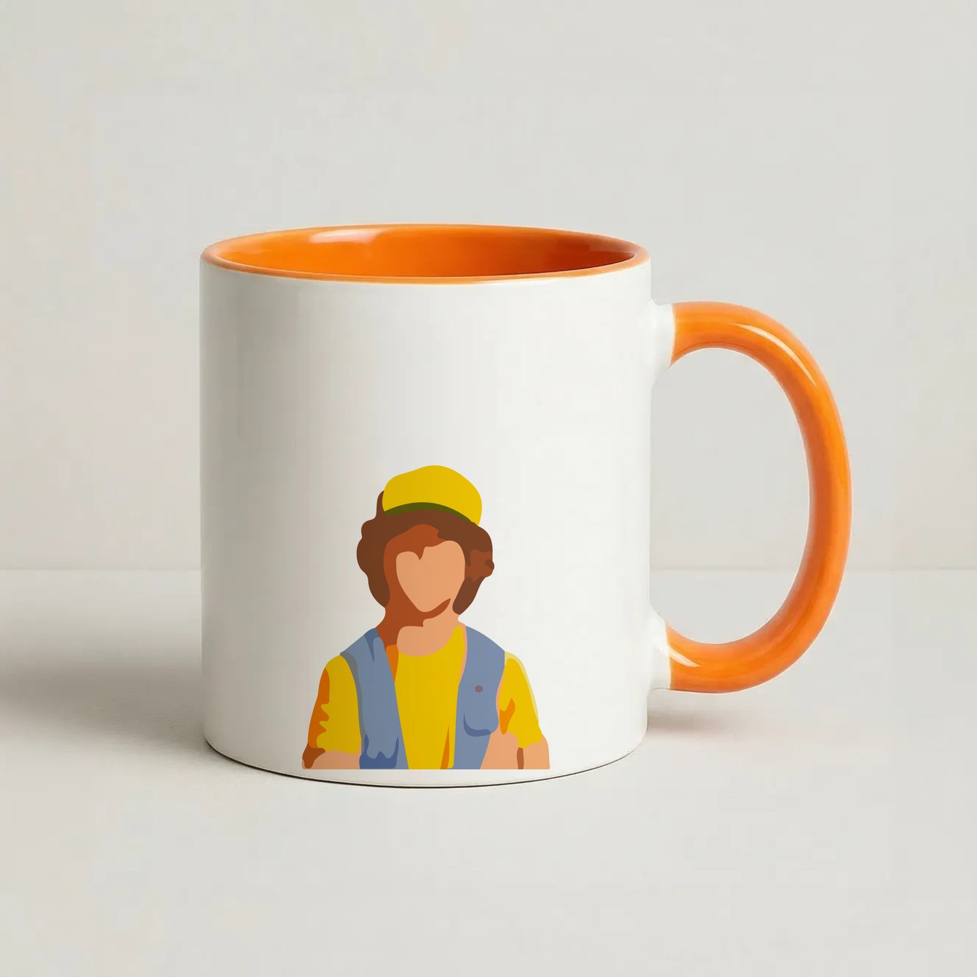 Faceless Dustin - Stranger Things Coffee Orange Mug