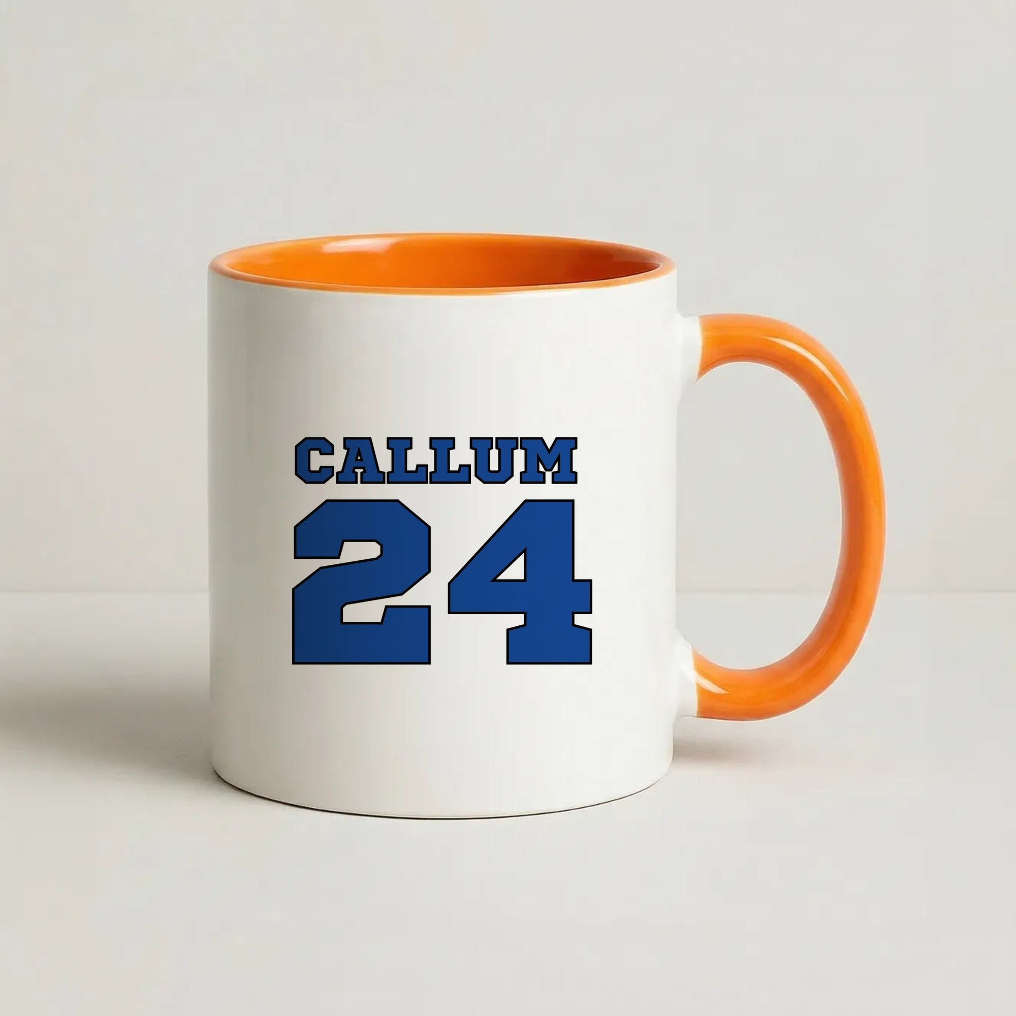 Dark Blue - Personalised Football Coffee Orange Mug