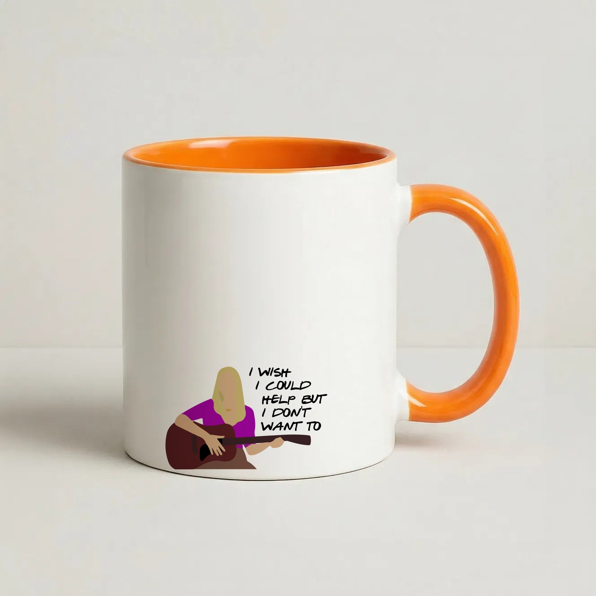 I Wish I Could Help But I Don't Want To Coffee Orange Mug
