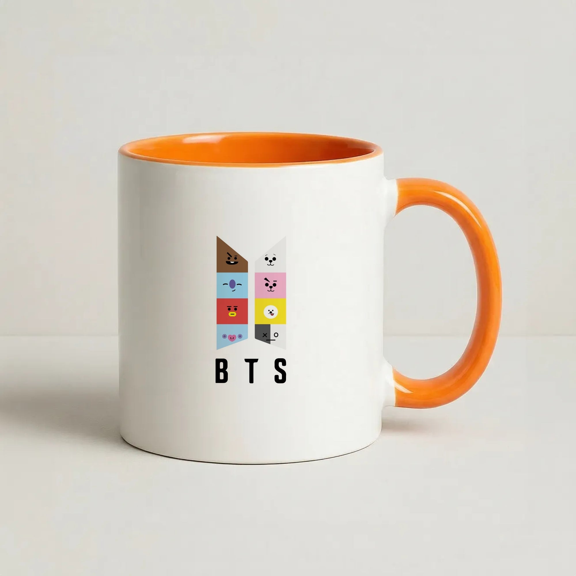 BT21 K-Pop Band Logo Coffee Orange Mug