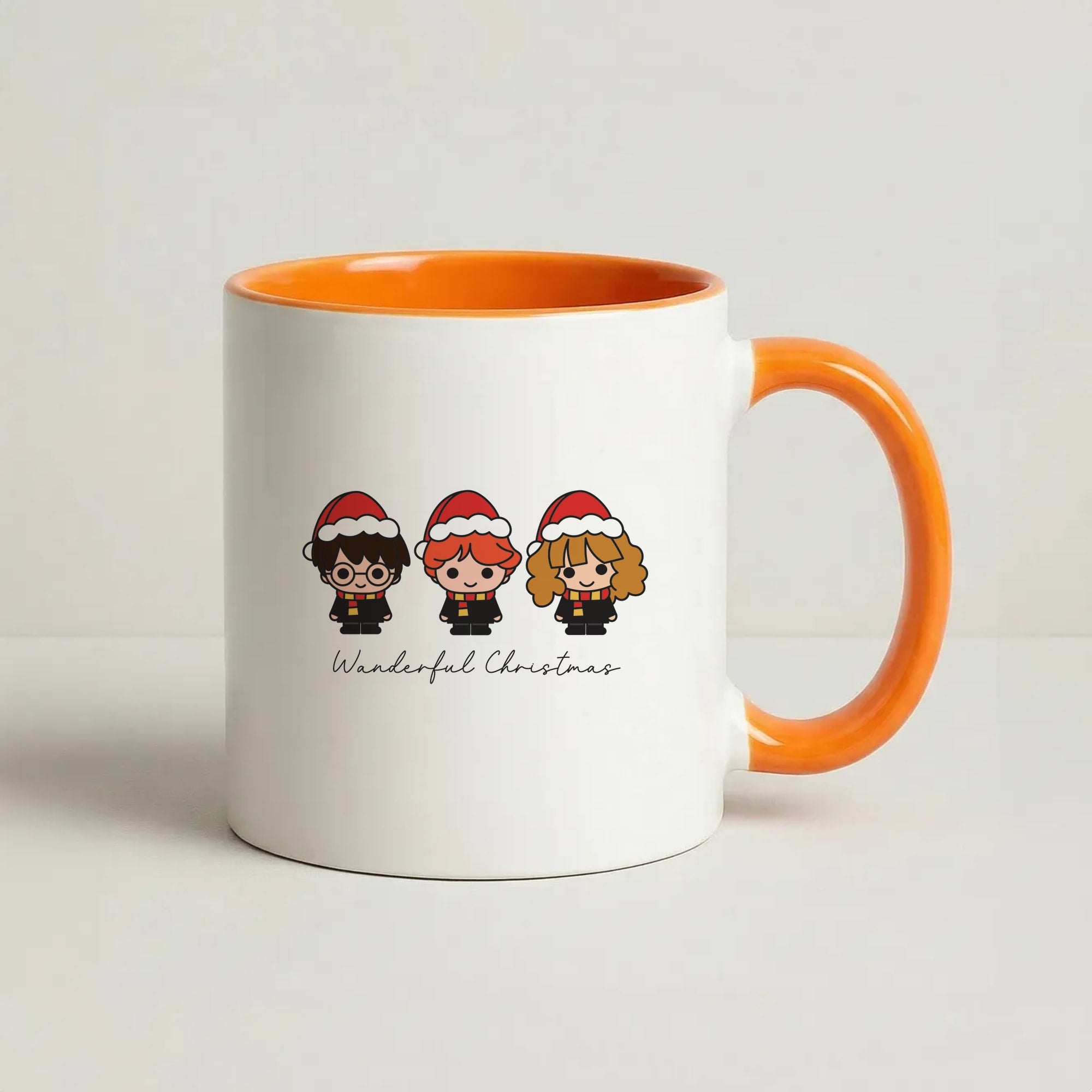 Wizards With Christmas Hats Coffee Orange Mug