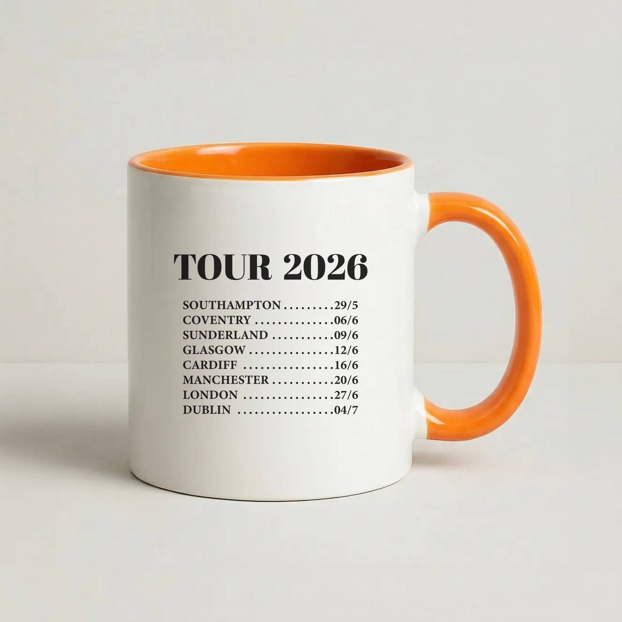 Band Tour 2026 Coffee Orange Mug