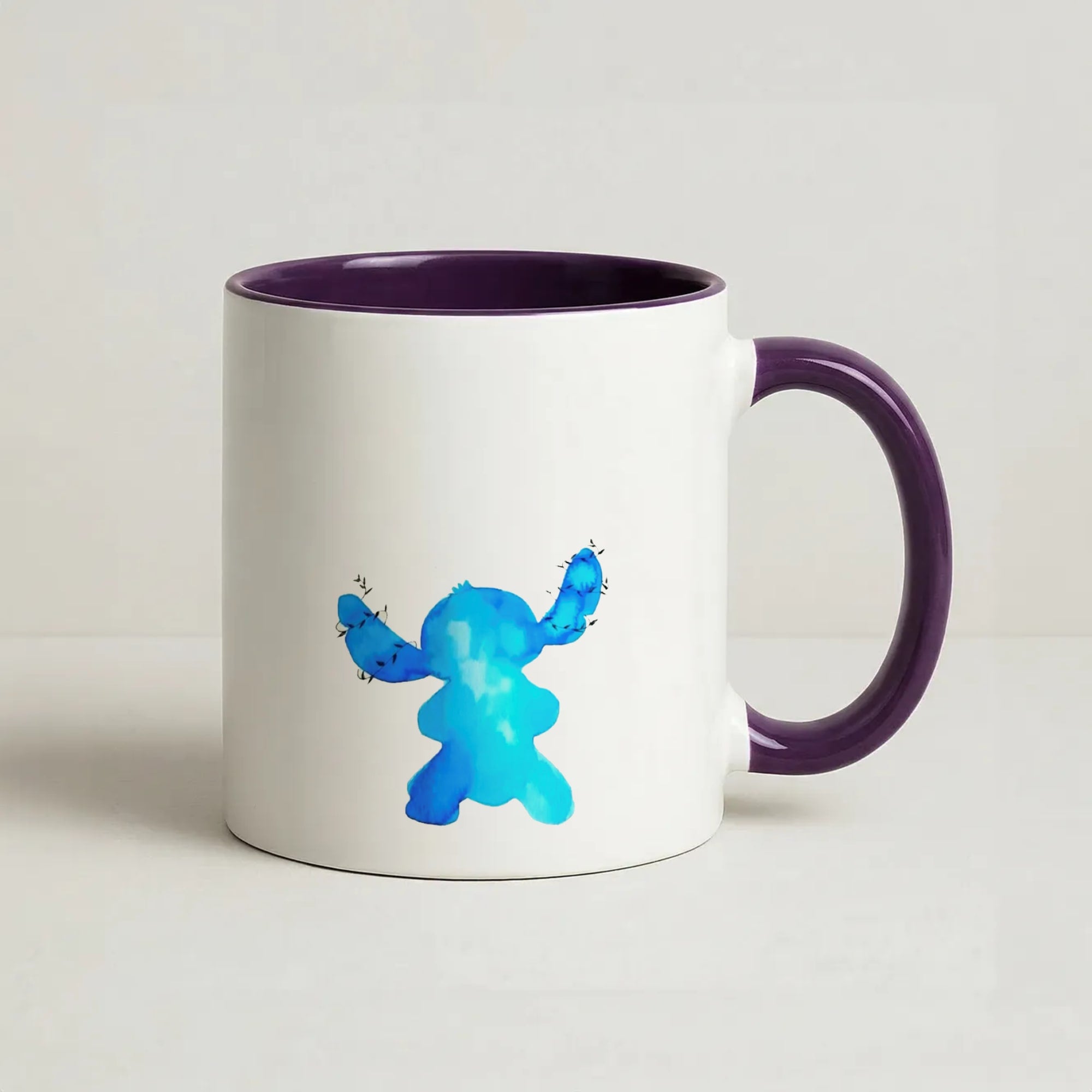 Watercolour Blue Alien Disney Coffee Purple Mug