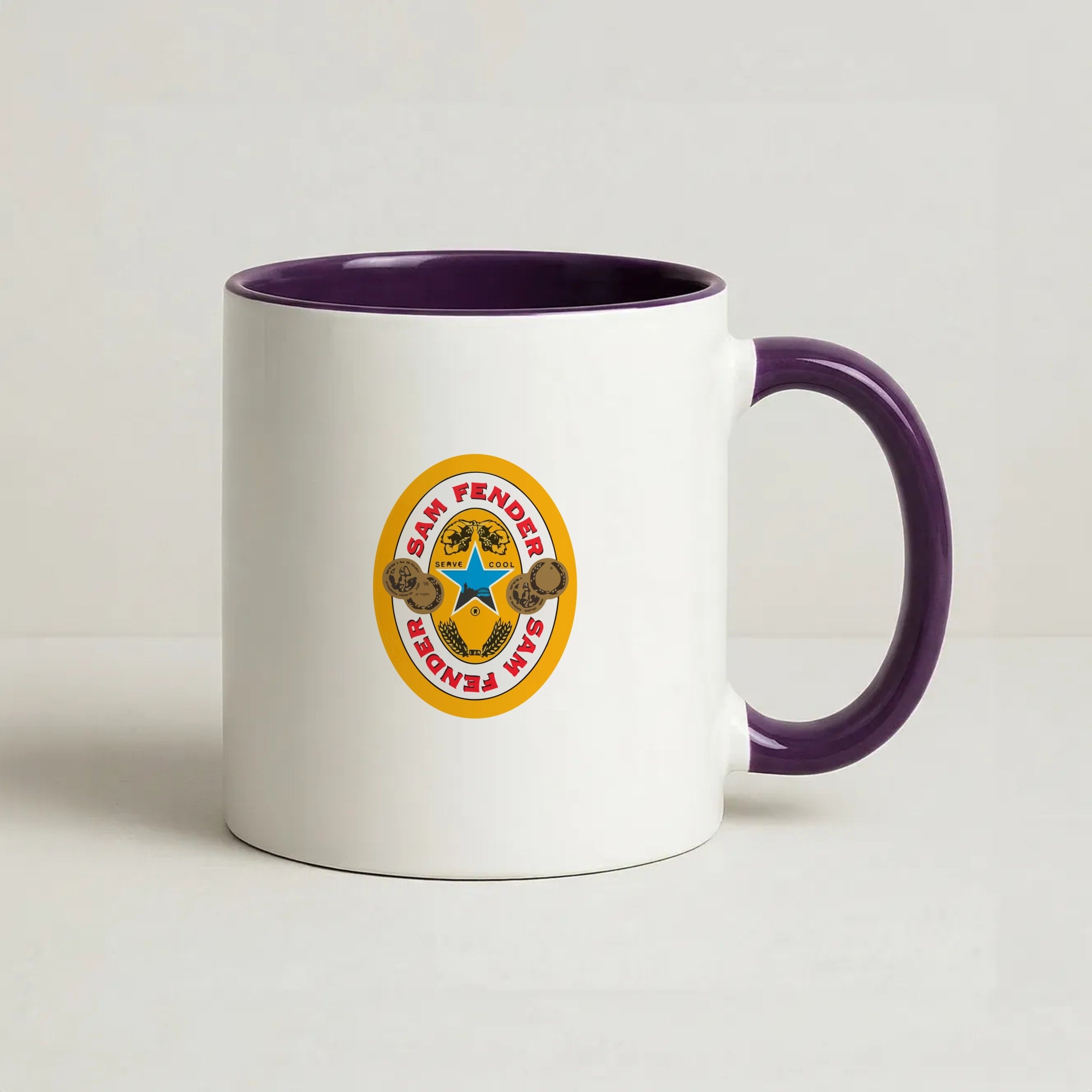 Fender Badge Coffee Purple Mug