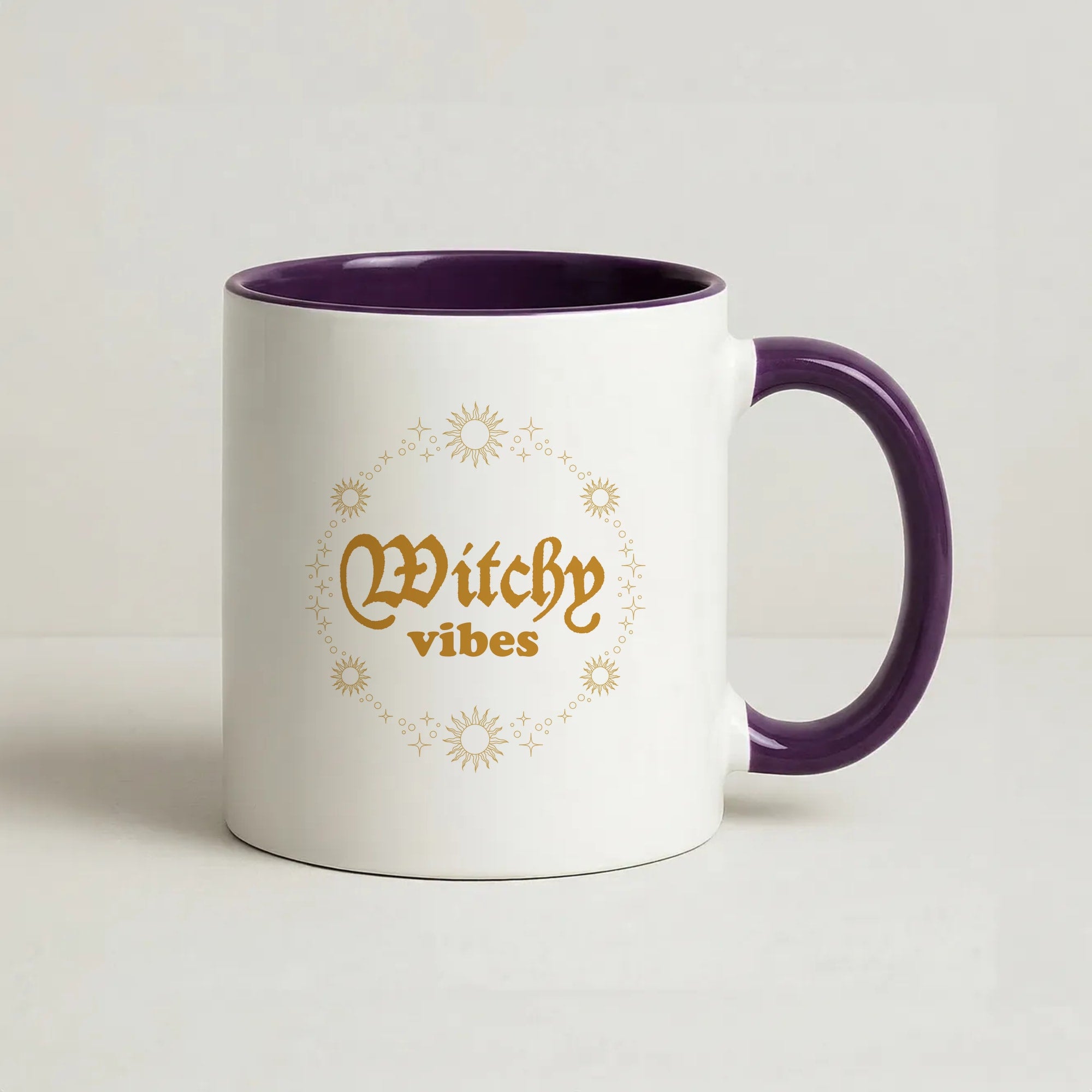 Witchy Vibes Green Coffee Purple Mug