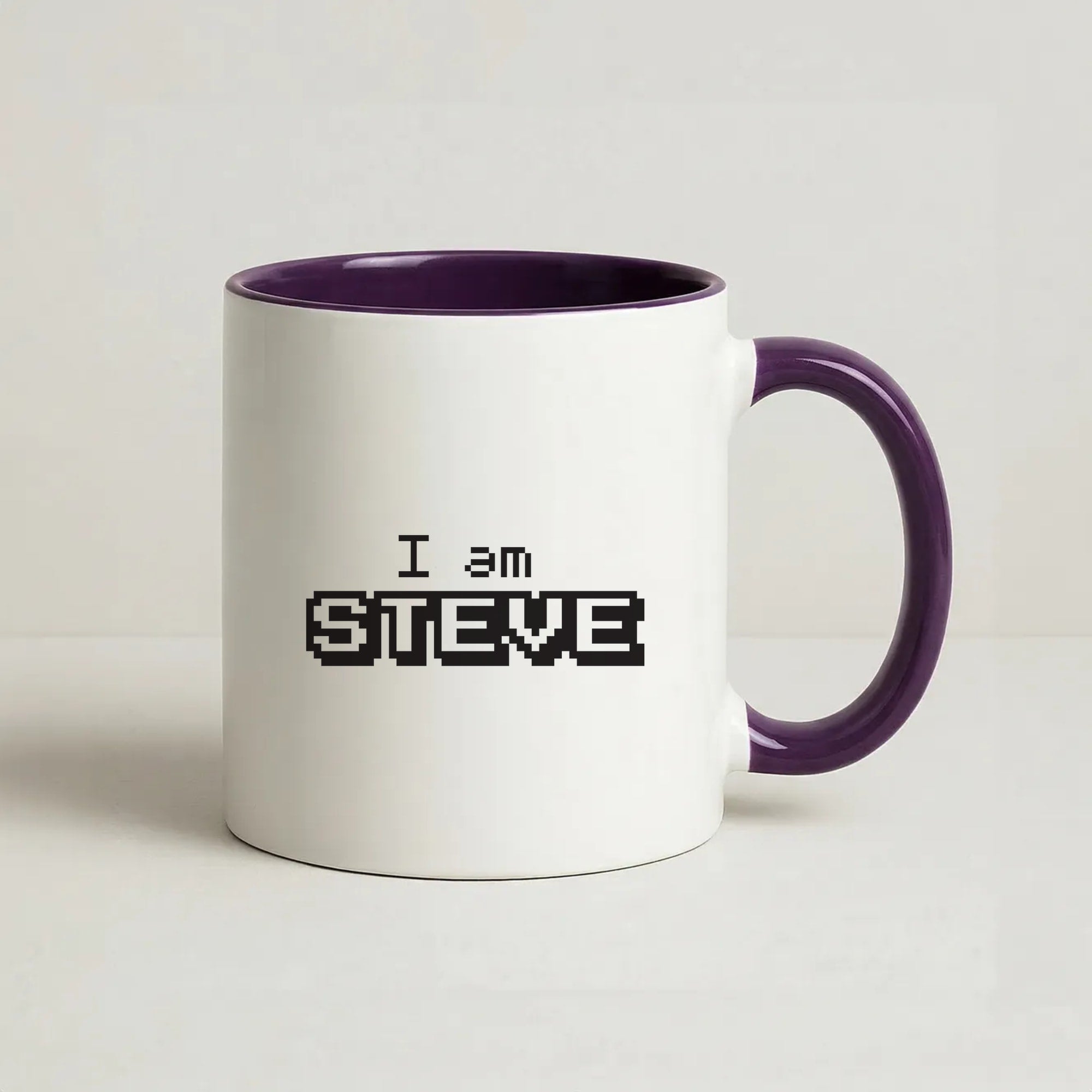 I Am Steve Coffee Purple Mug