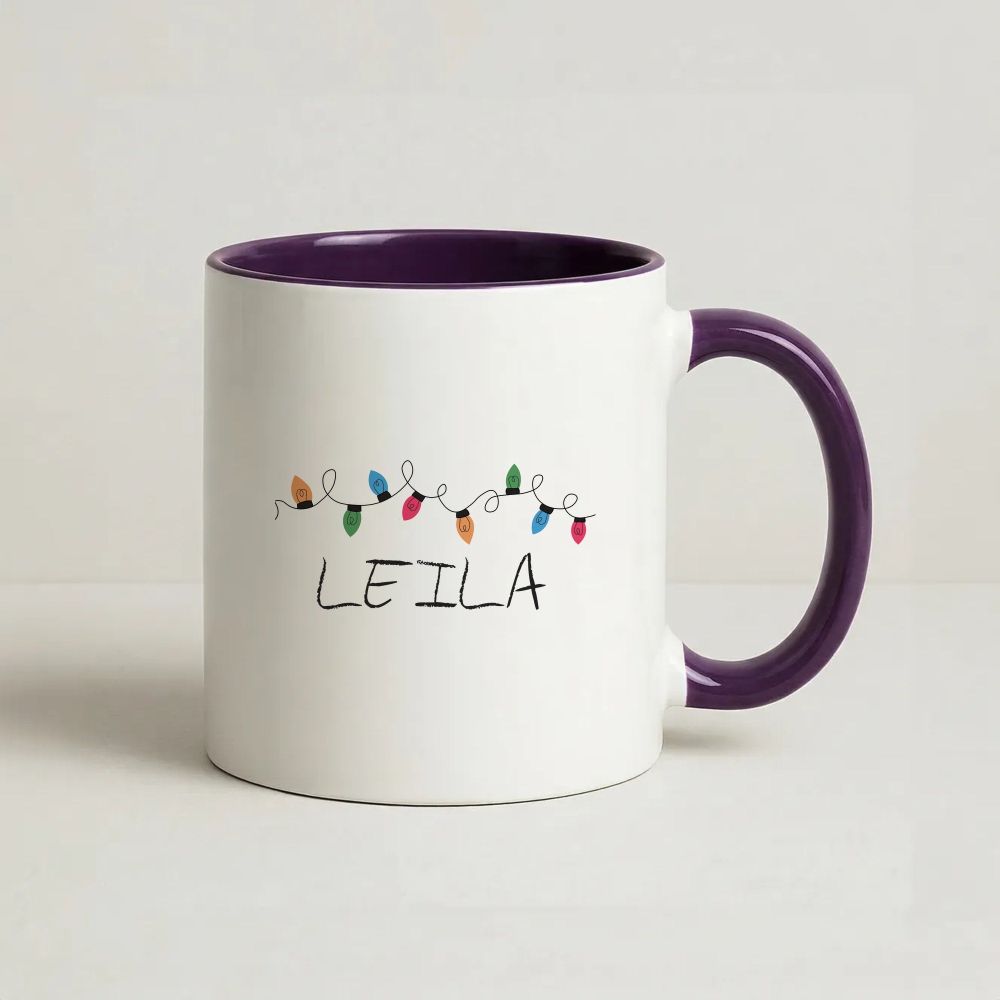 Fairy Lights - Personalised Stranger Coffee Purple Mug