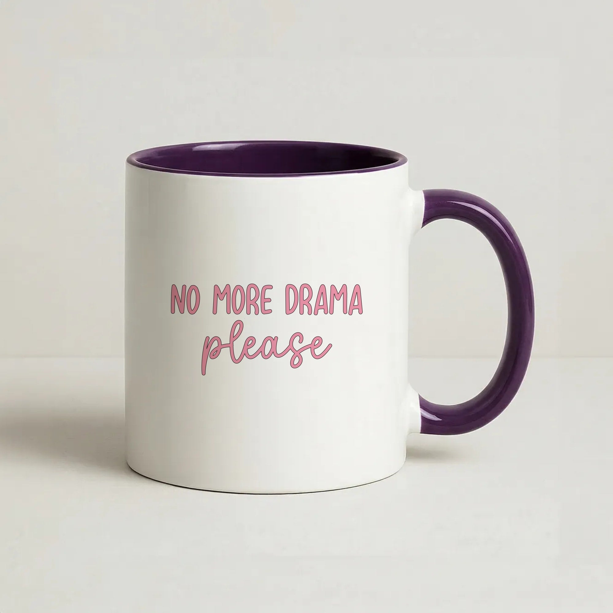 No More Drama Please Coffee Purple Mug