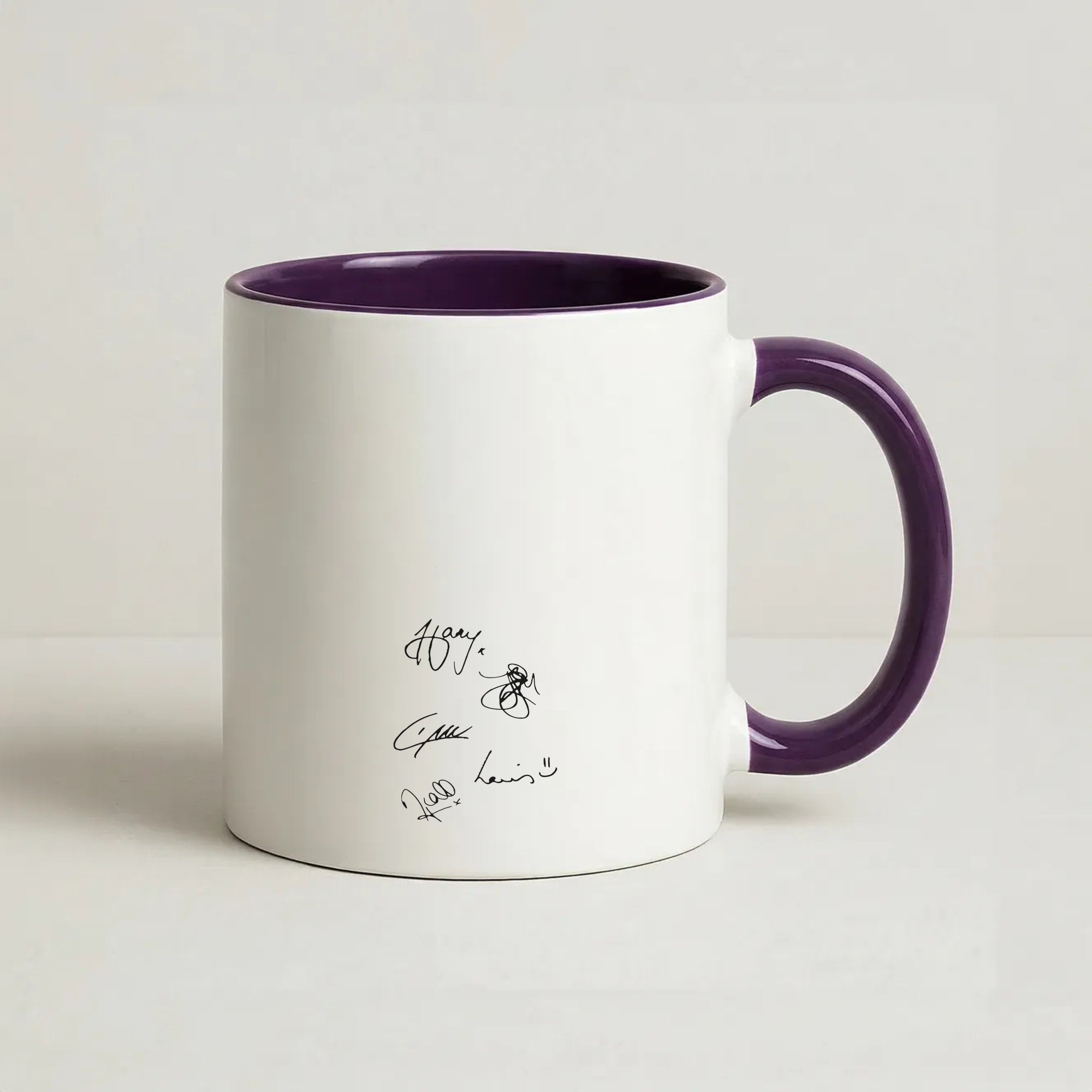 1D Signatures Coffee Purple Mug