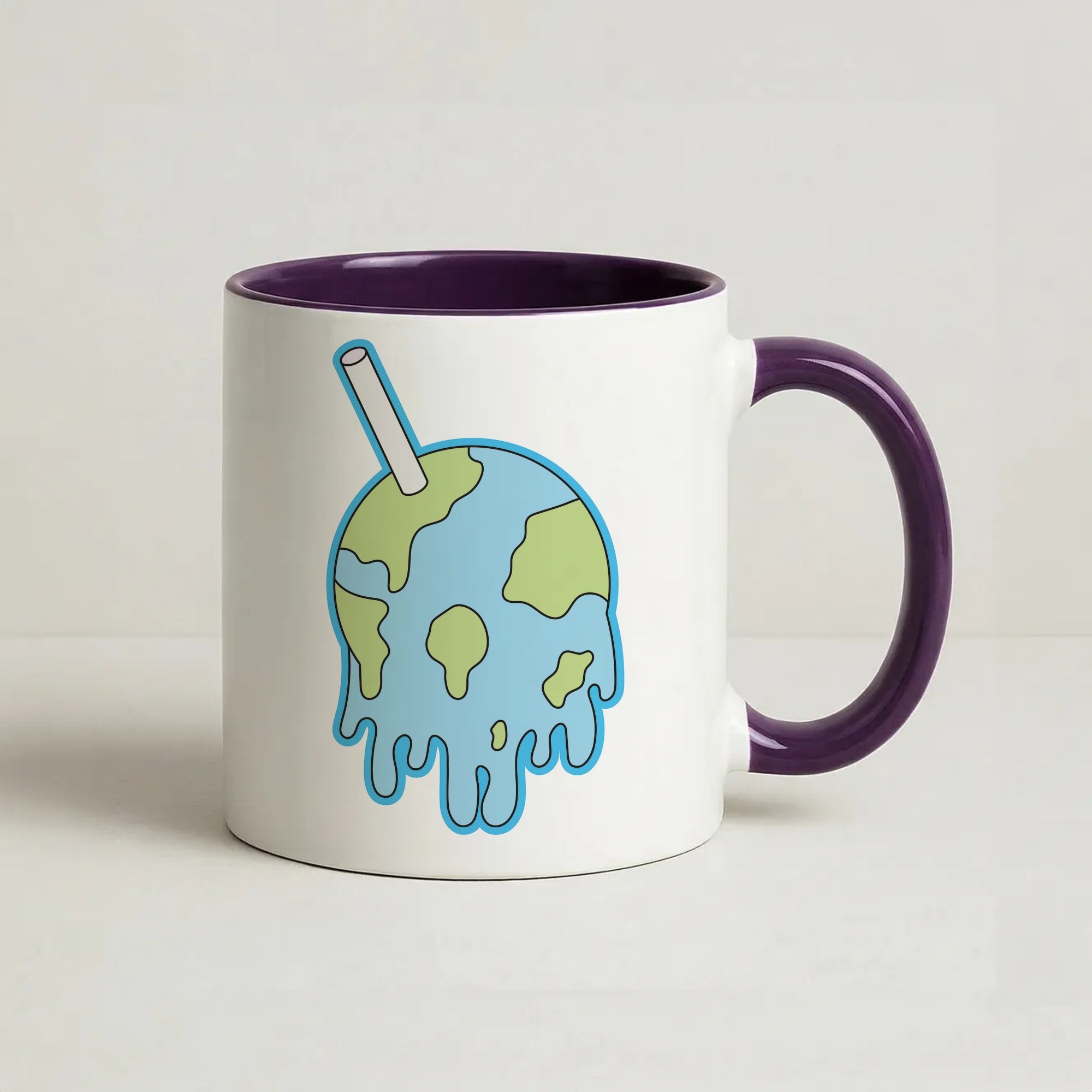 Straw - Juice Coffee Purple Mug