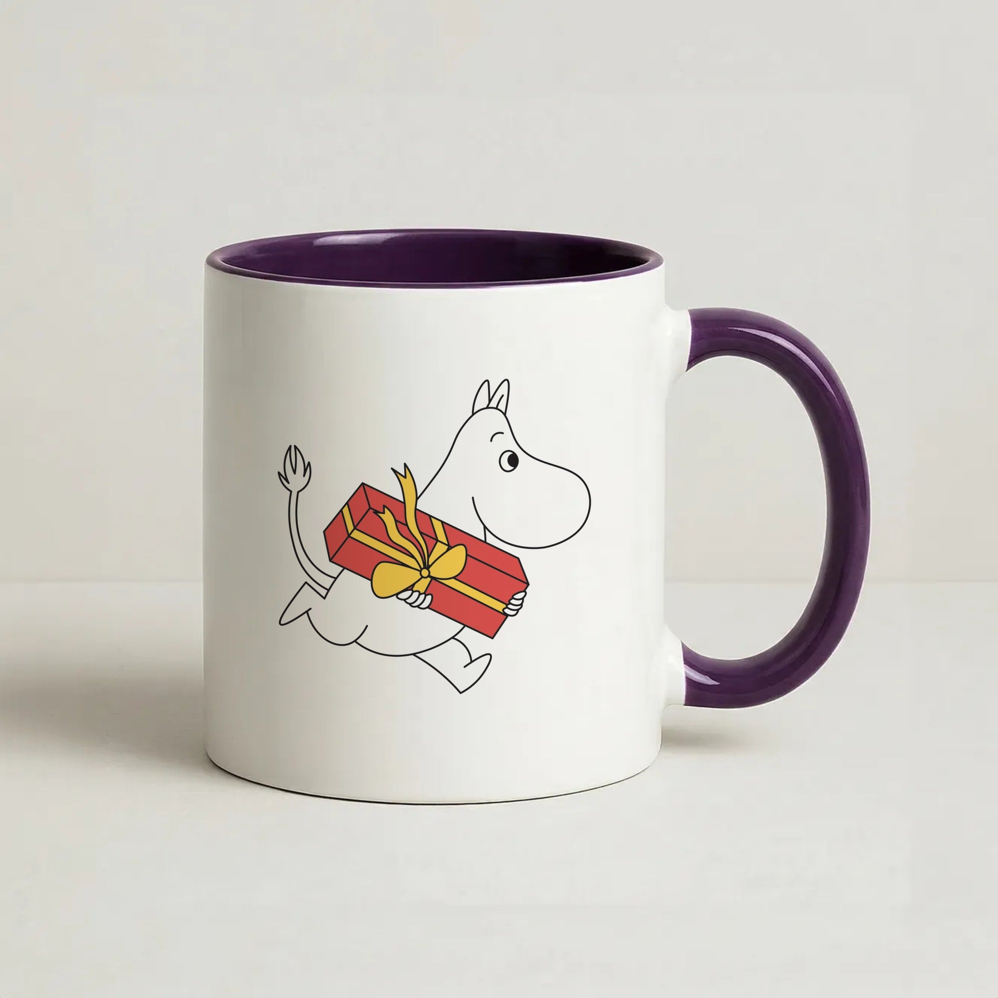 Red Present Moom Coffee Purple Mug