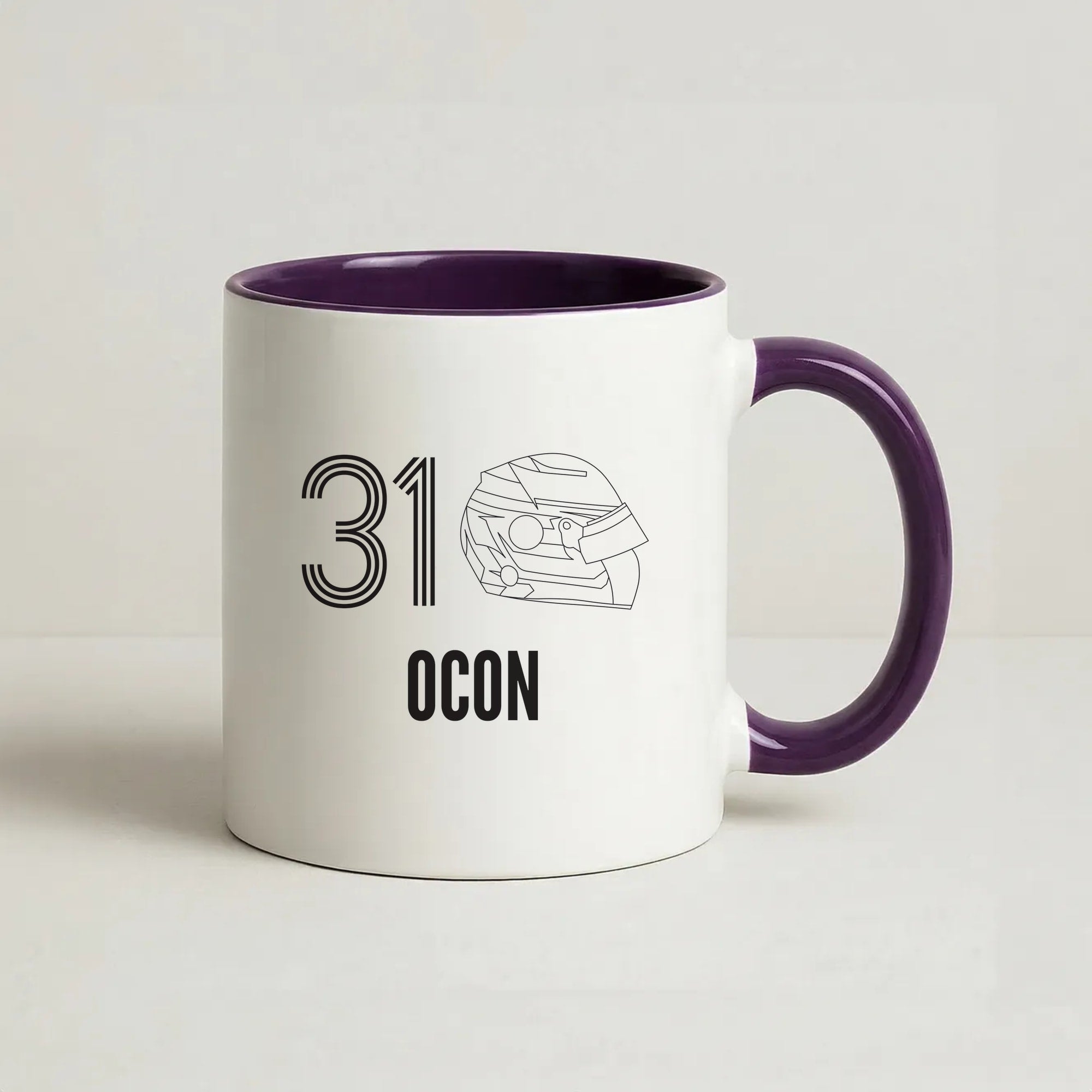 Ocon Helmet 2026 Coffee Purple Mug