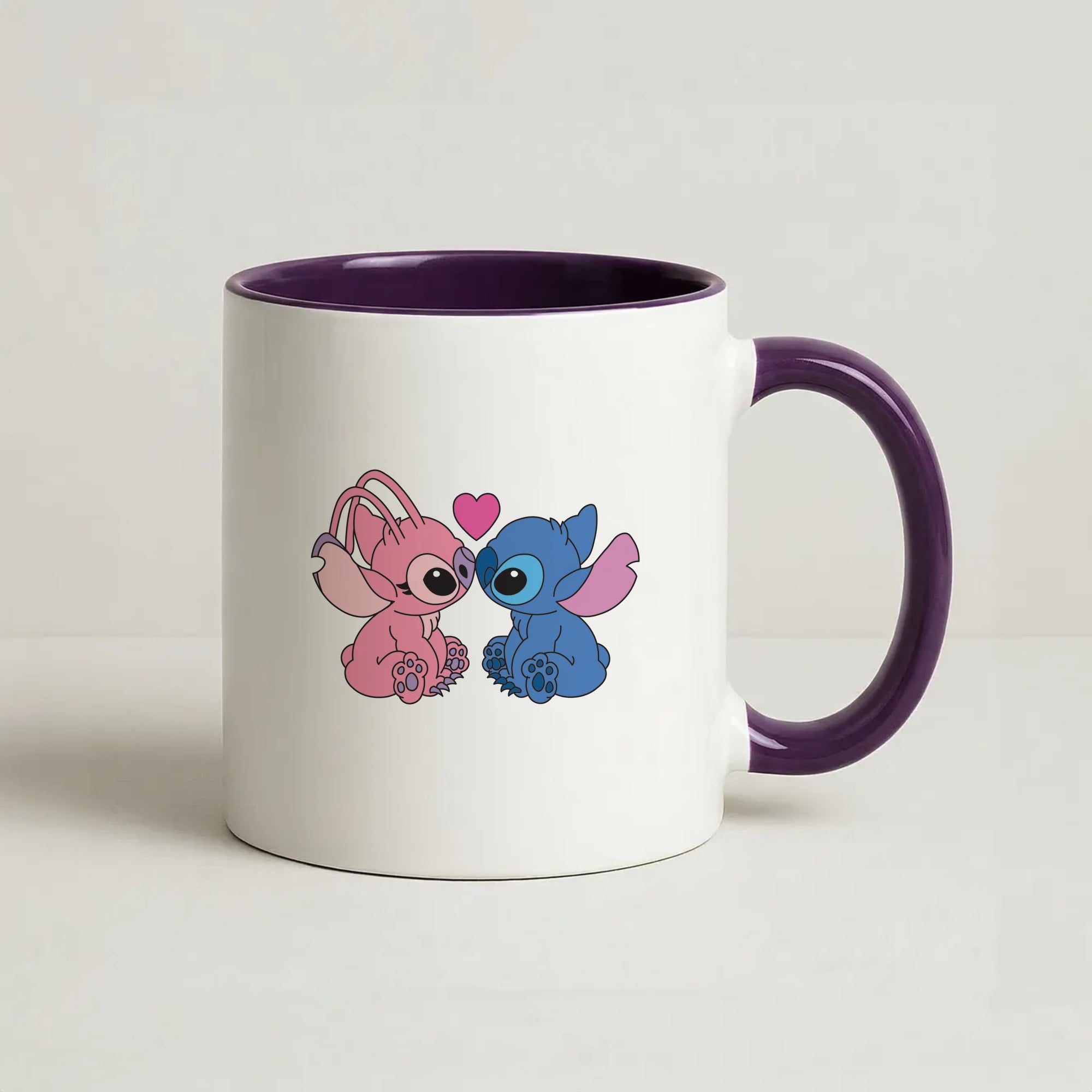 Angel And Blue Alien - Black Alien Coffee Purple Mug