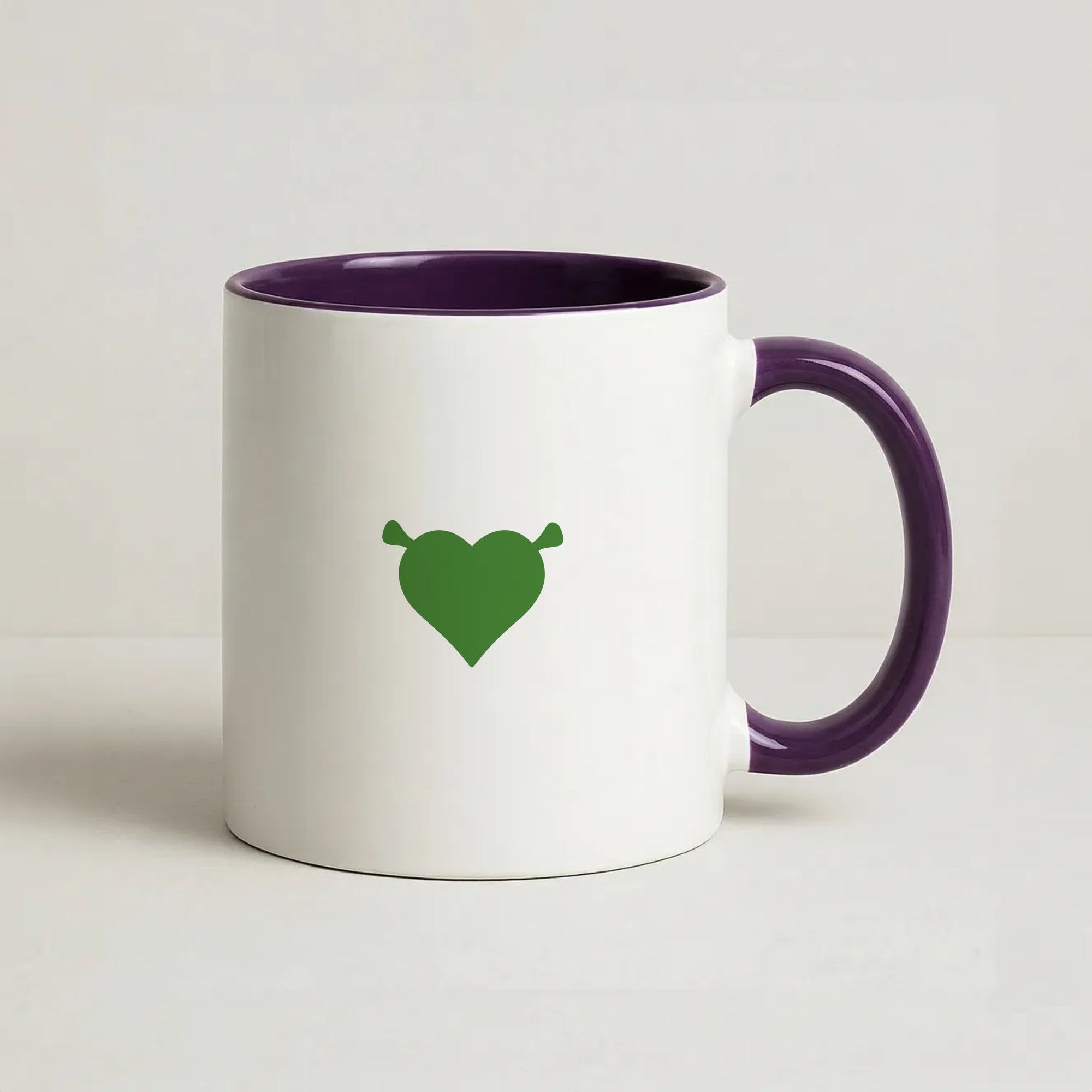 Green Ogre Heart Coffee Purple Mug