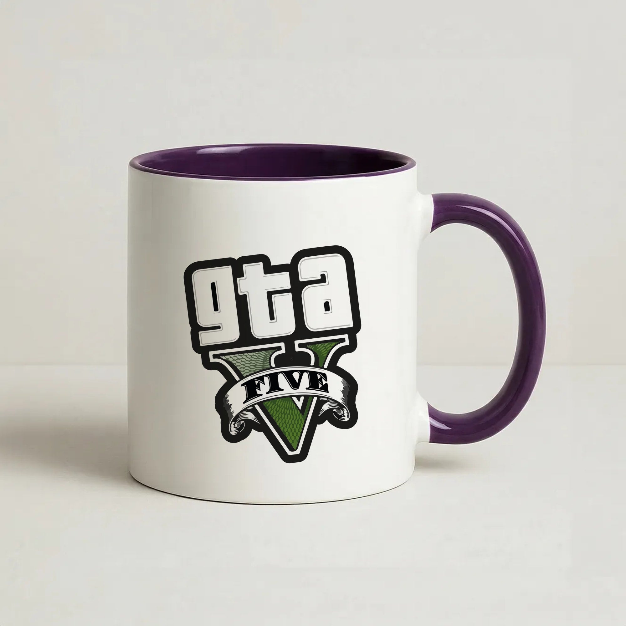 Green Five - Video Game Coffee Purple Mug