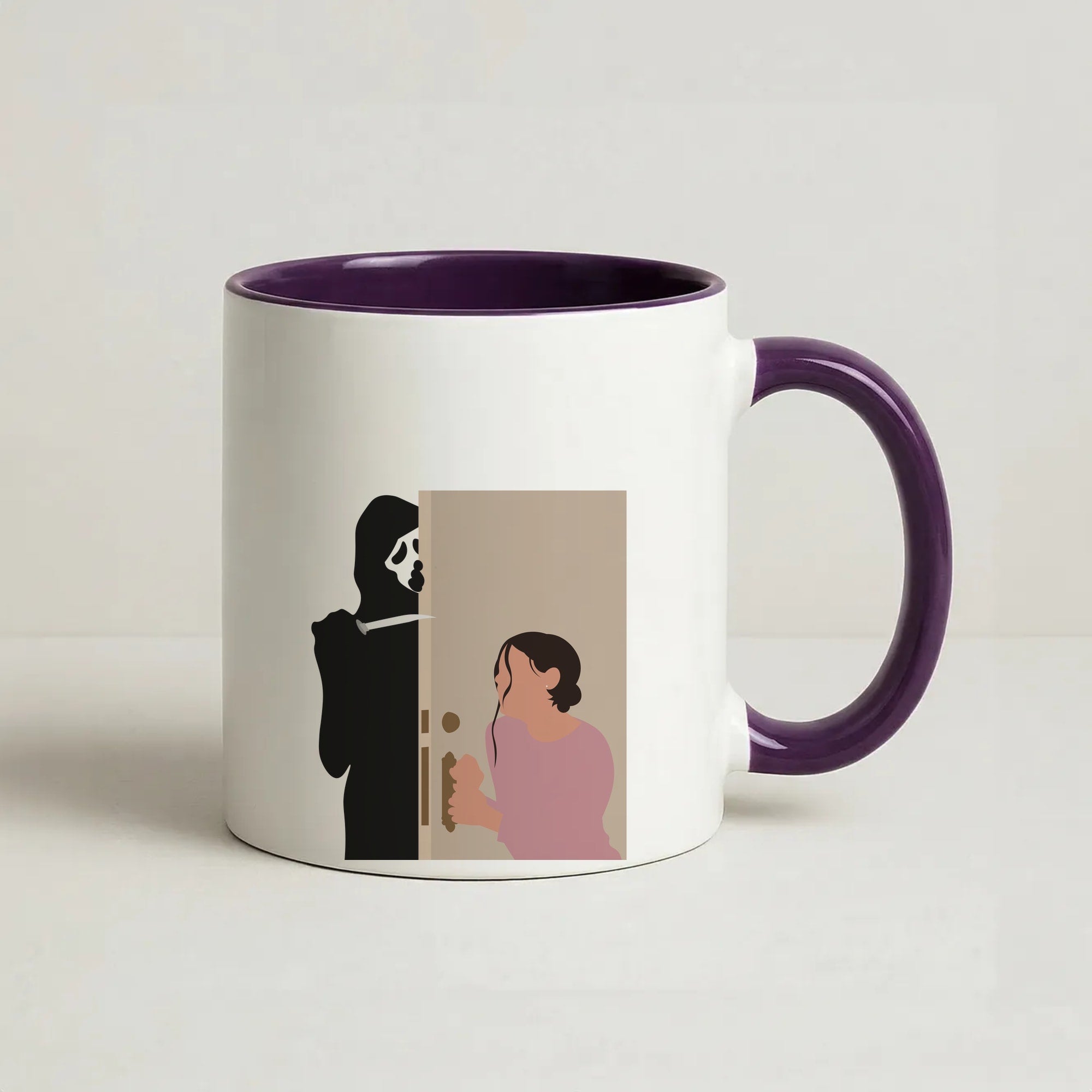 Tara And Ghostface - Scream Coffee Purple Mug