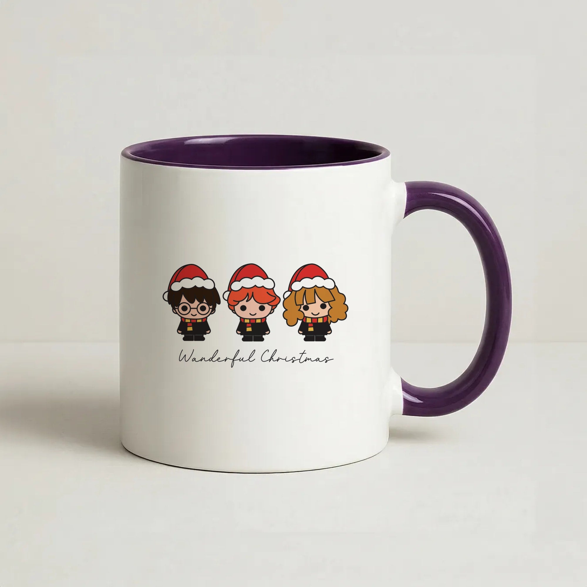Wizards With Christmas Hats Coffee Purple Mug