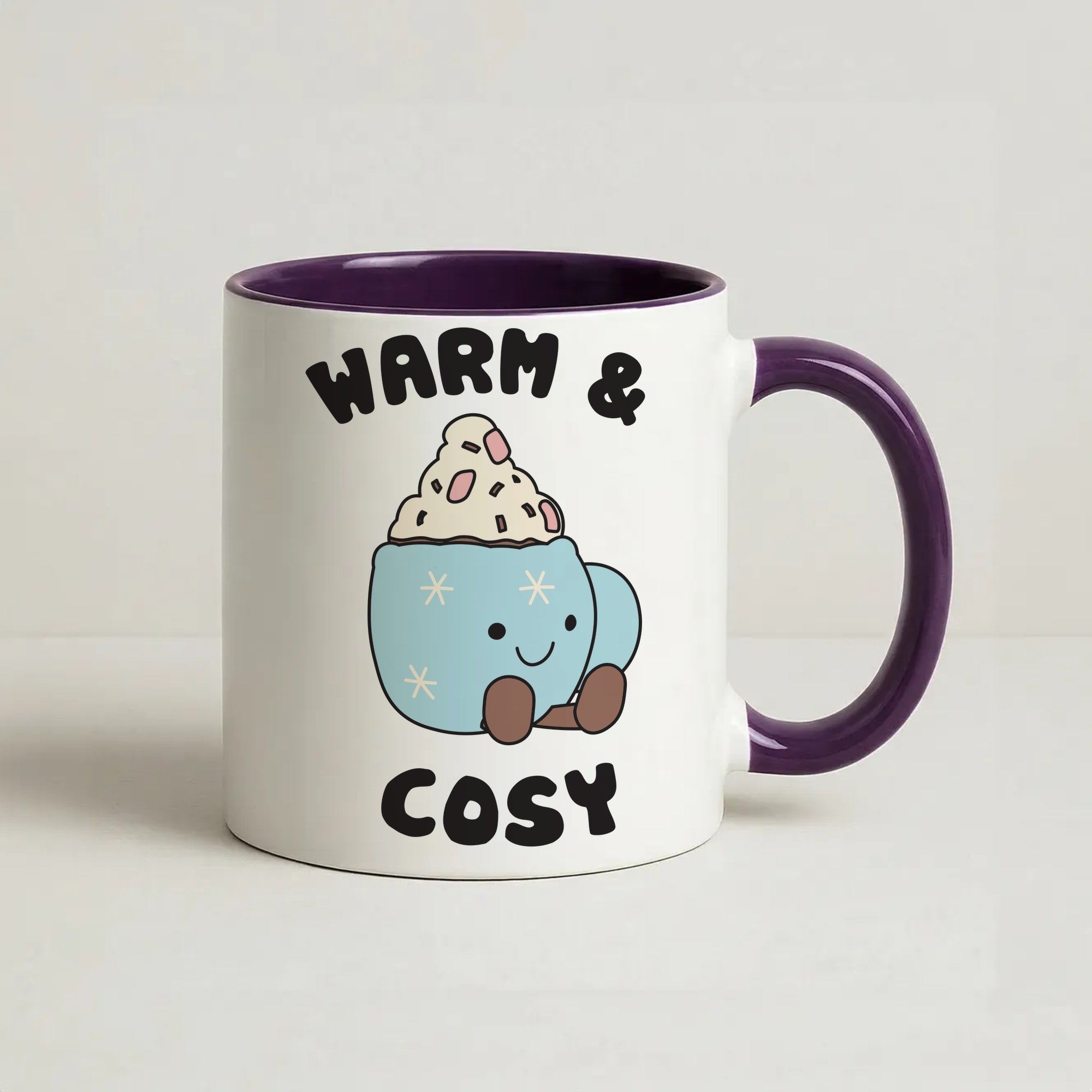 Hot Cocoa Plush Quote Coffee Purple Mug