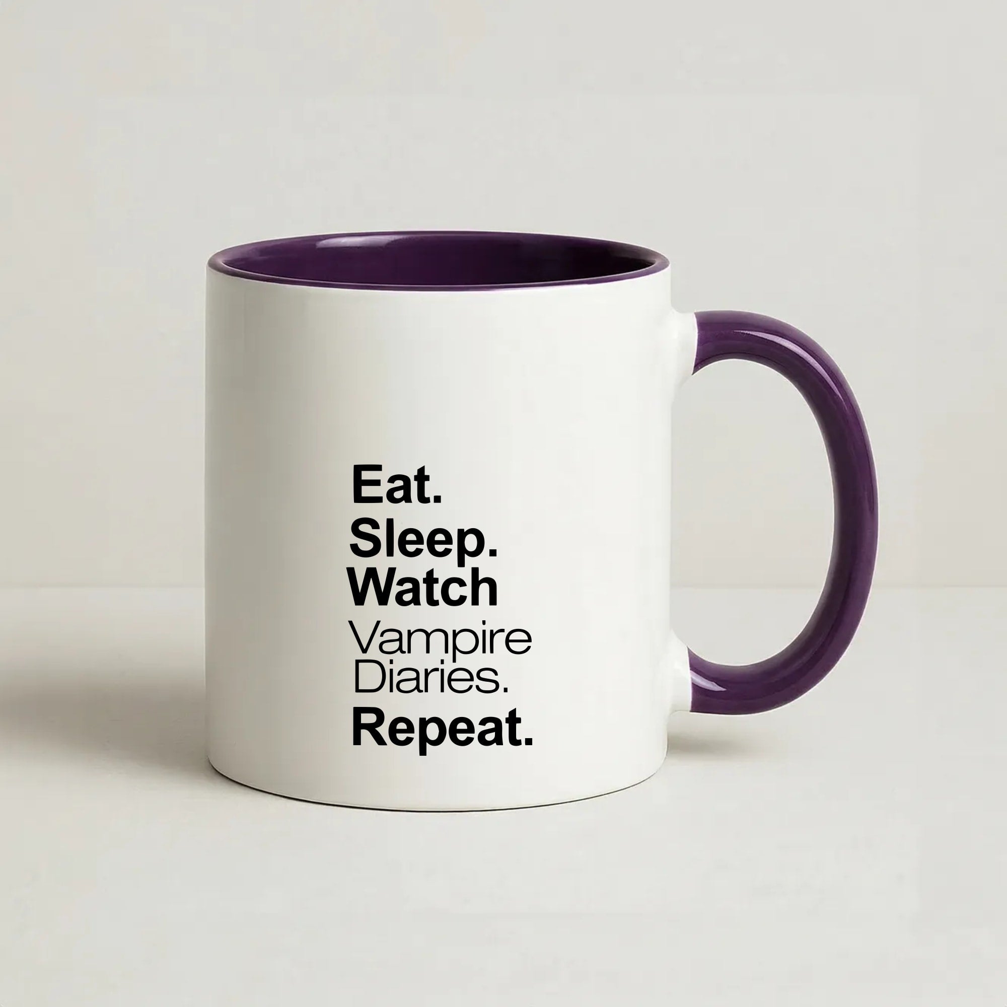 Eat Sleep Watch VPD Repeat Coffee Purple Mug