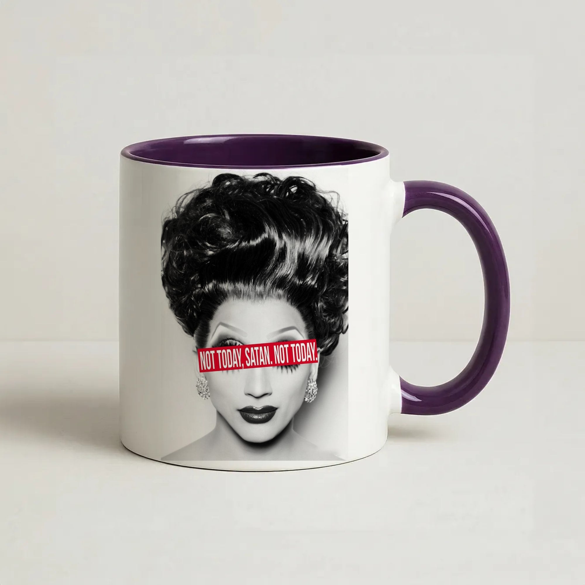 Not Today, Satan. Not Today - Drag Queen's Drag Race Coffee Purple Mug
