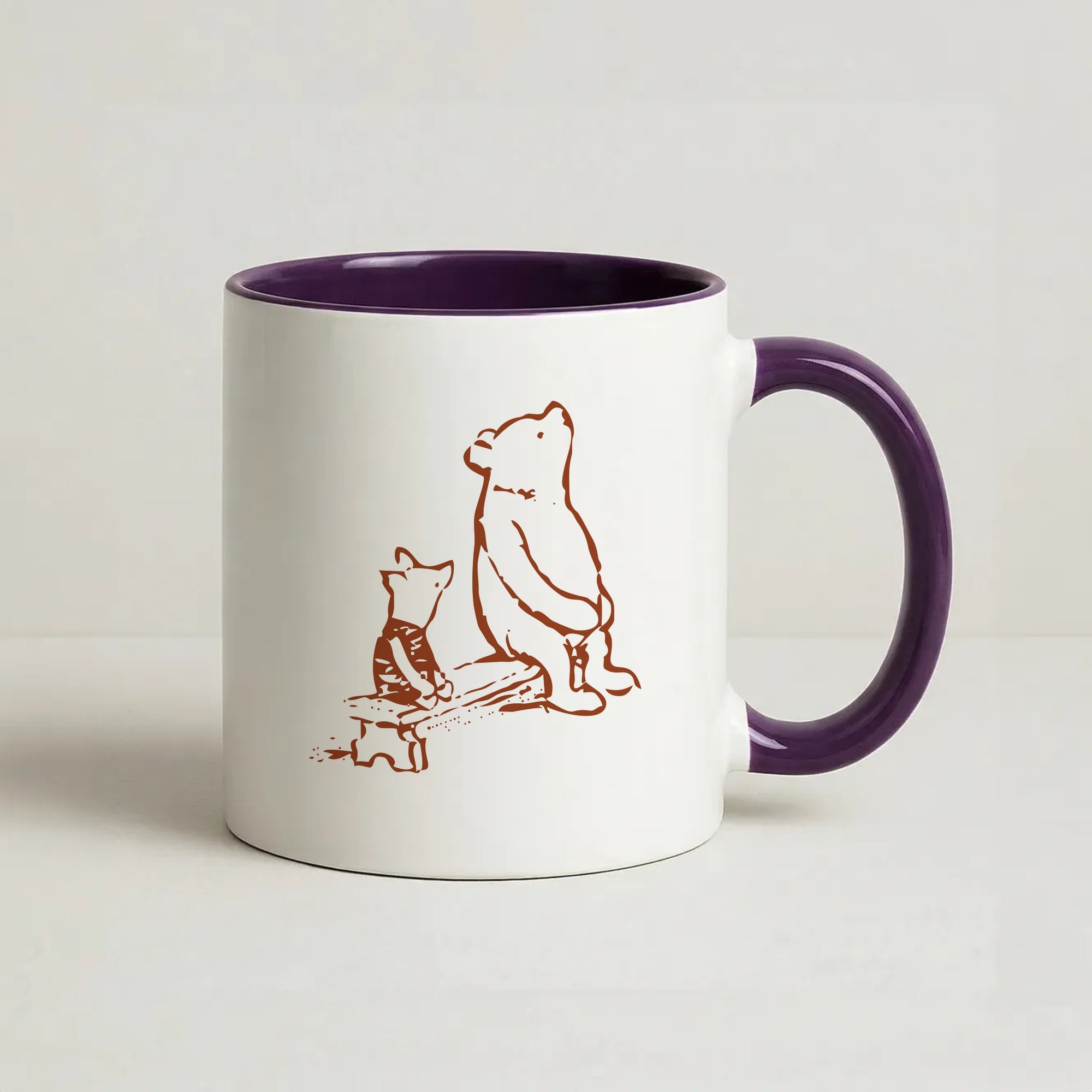 Winnie & Pig Coffee Purple Mug