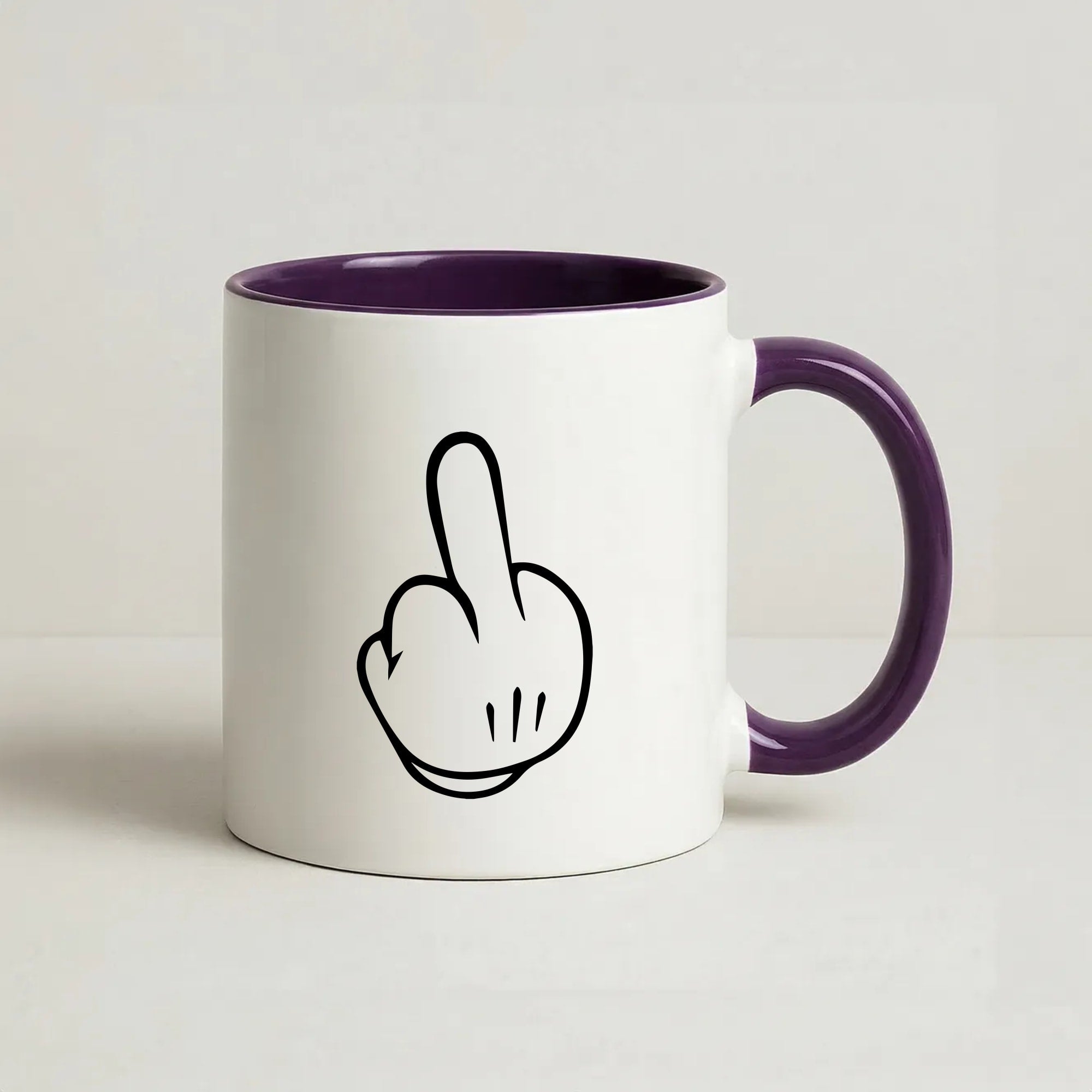 Fairytale Mouse Middle Finger Coffee Purple Mug