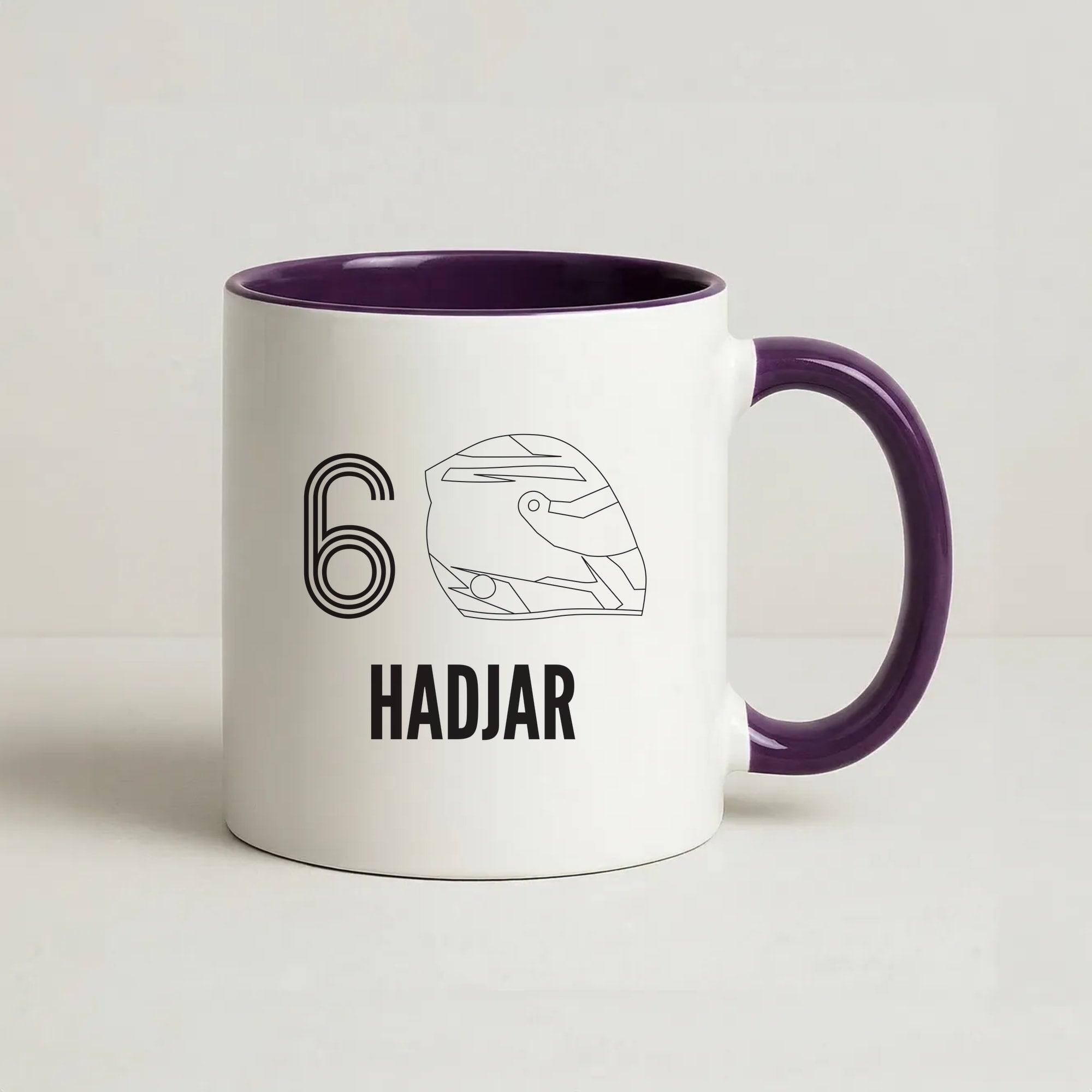 Hadjar Helmet 2026 Coffee Purple Mug