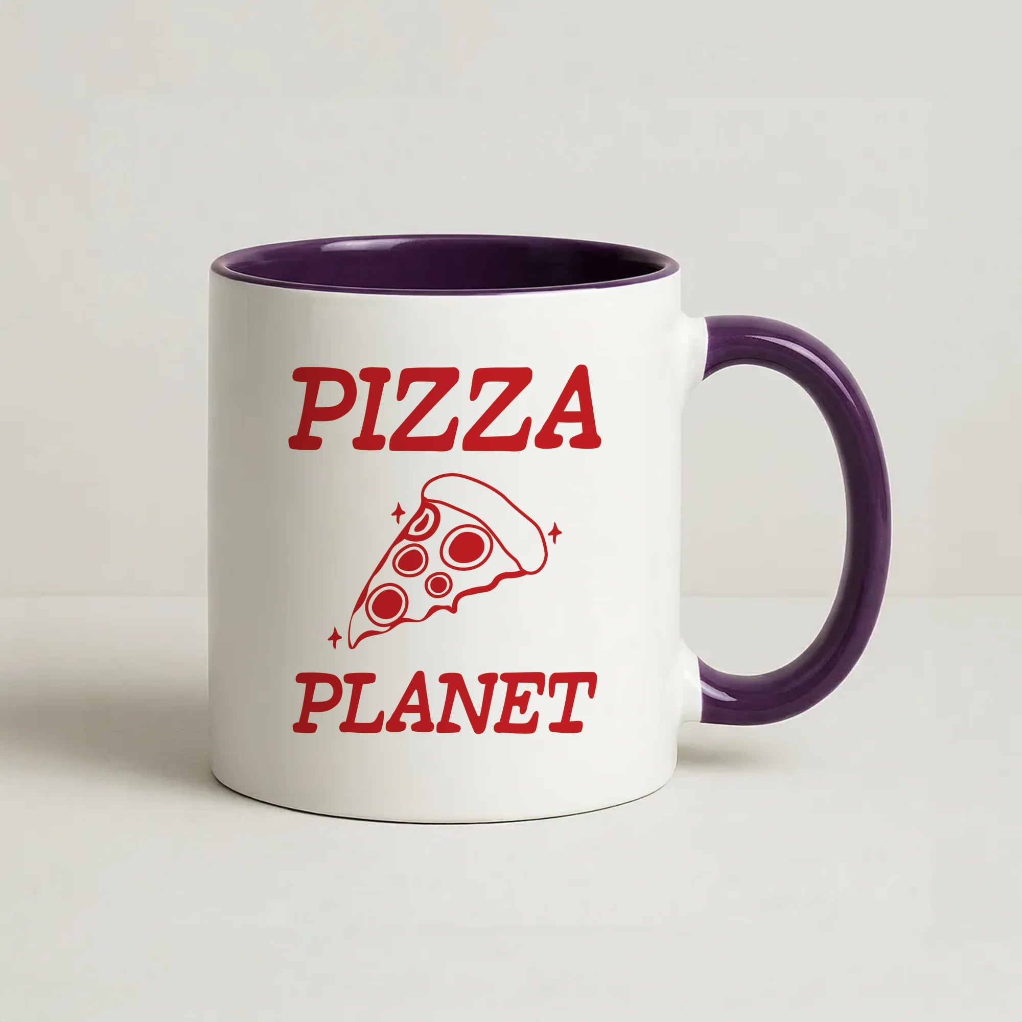 Retro Pizza Planet Coffee Purple Mug