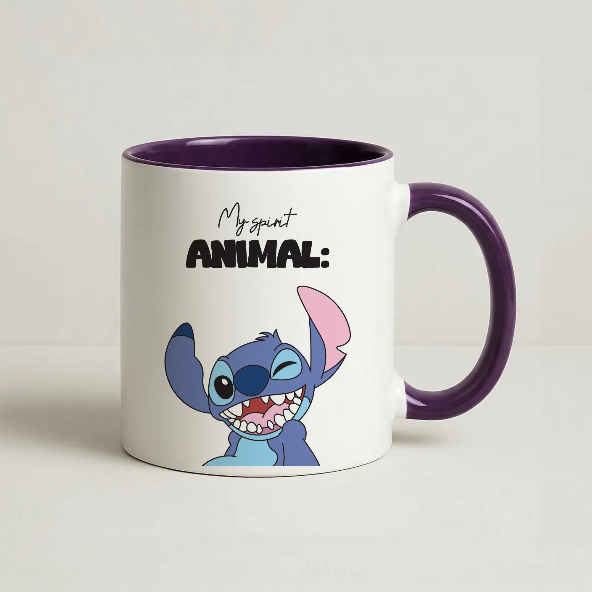 My Sprit Animal Blue Alien Coffee Purple Mug