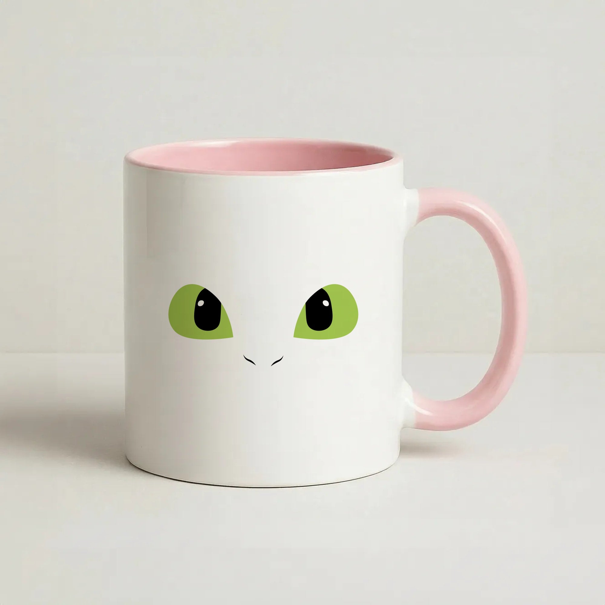 Black Fury Dragon Face Coffee Pink Mug