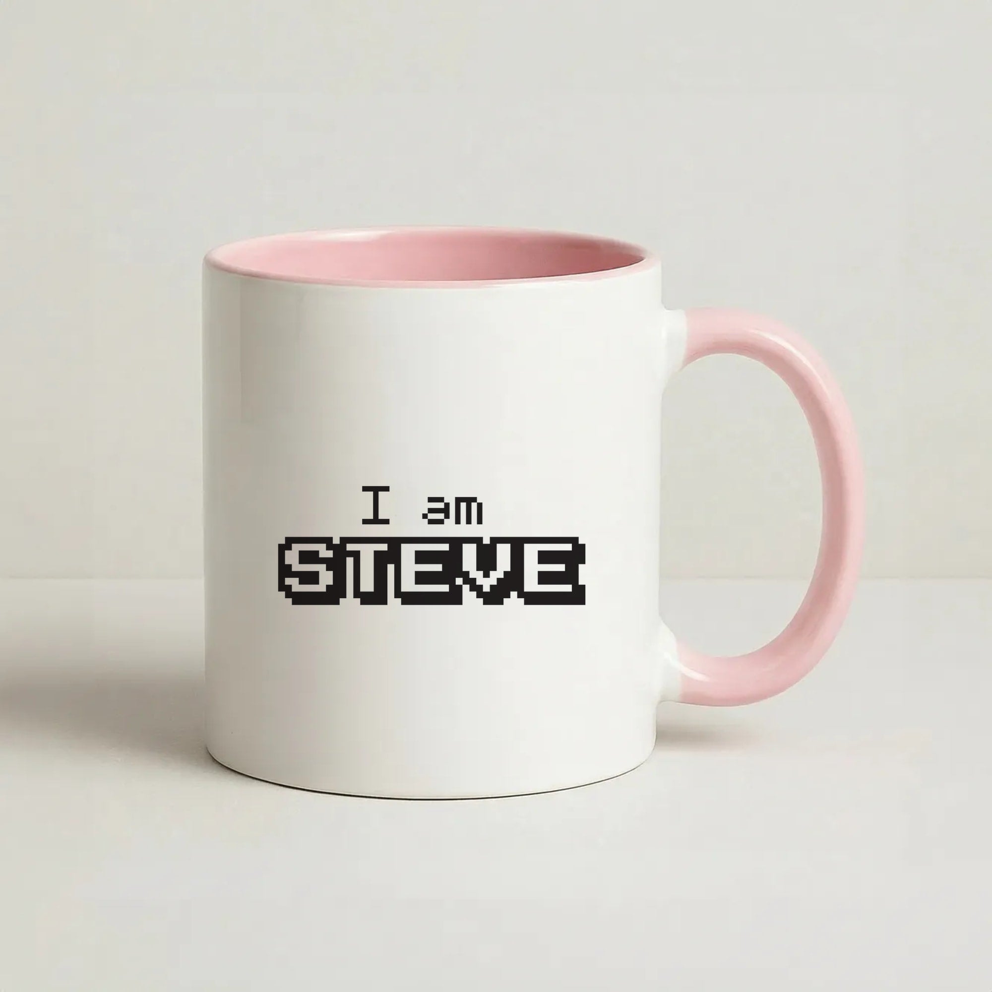 I Am Steve Coffee Pink Mug