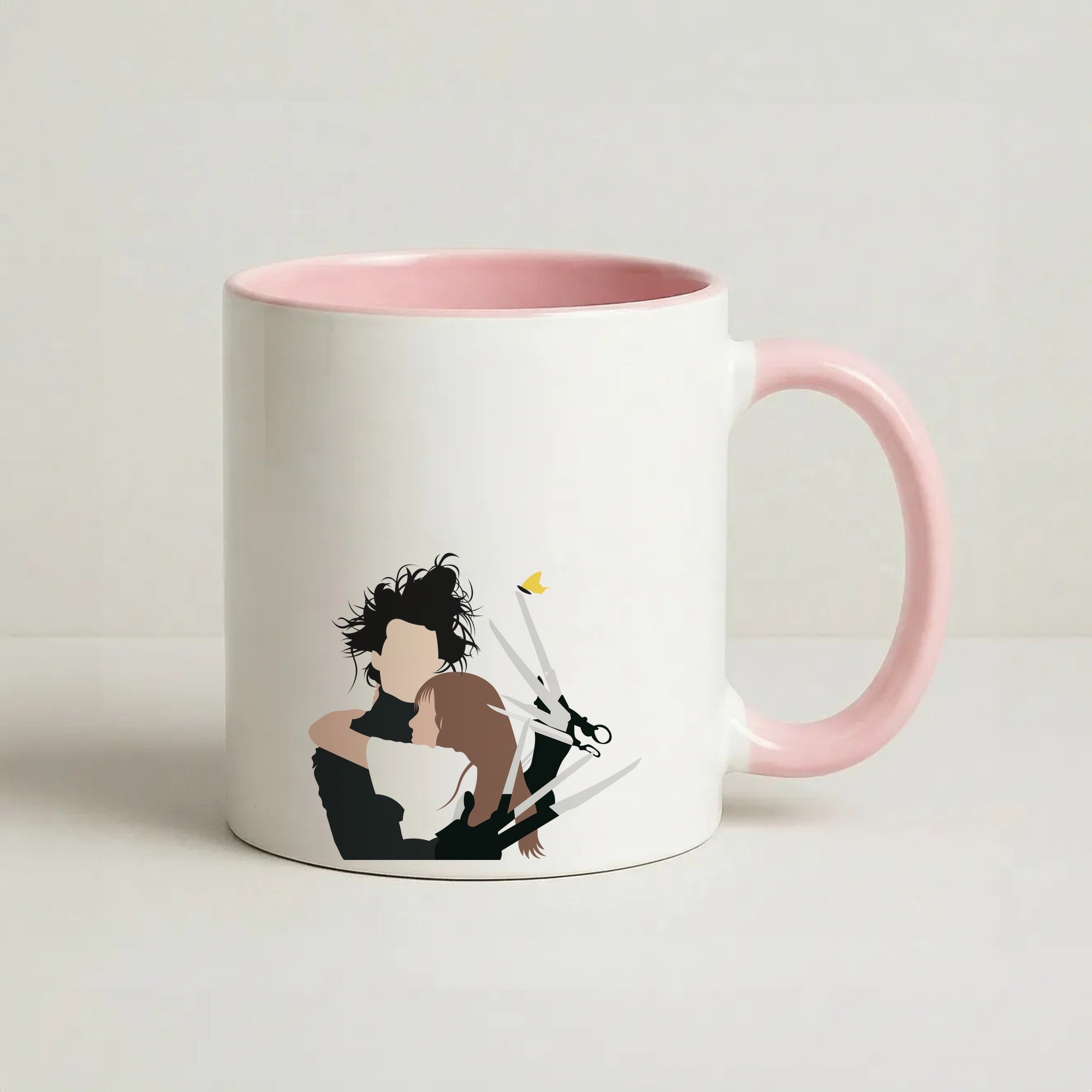 Edward And Kim -Scissorhands Coffee Pink Mug
