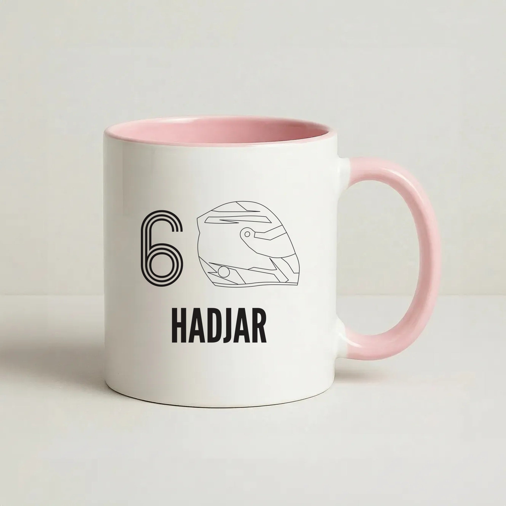 Hadjar Helmet 2026 Coffee Pink Mug