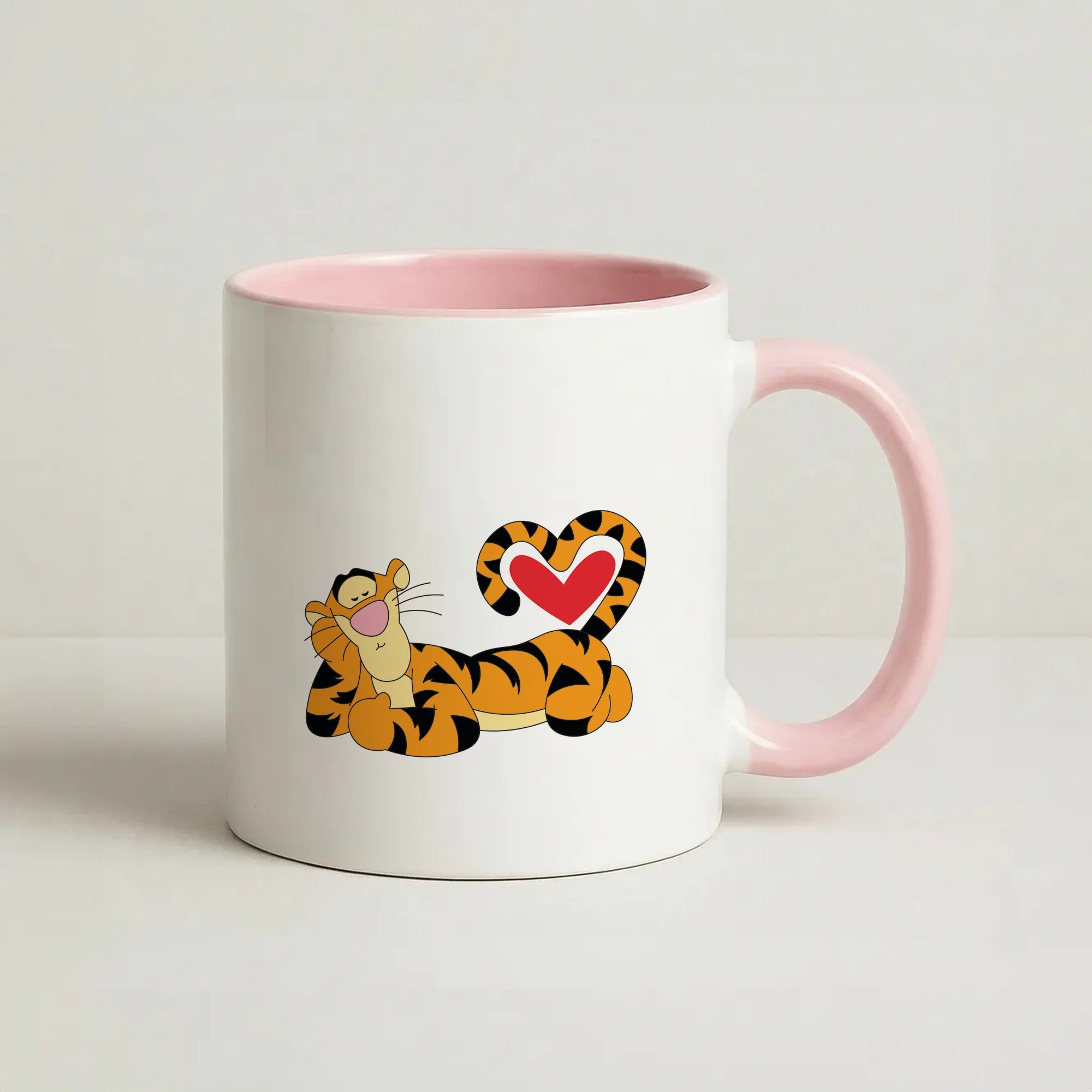 Tiger Valentine's Coffee Pink Mug