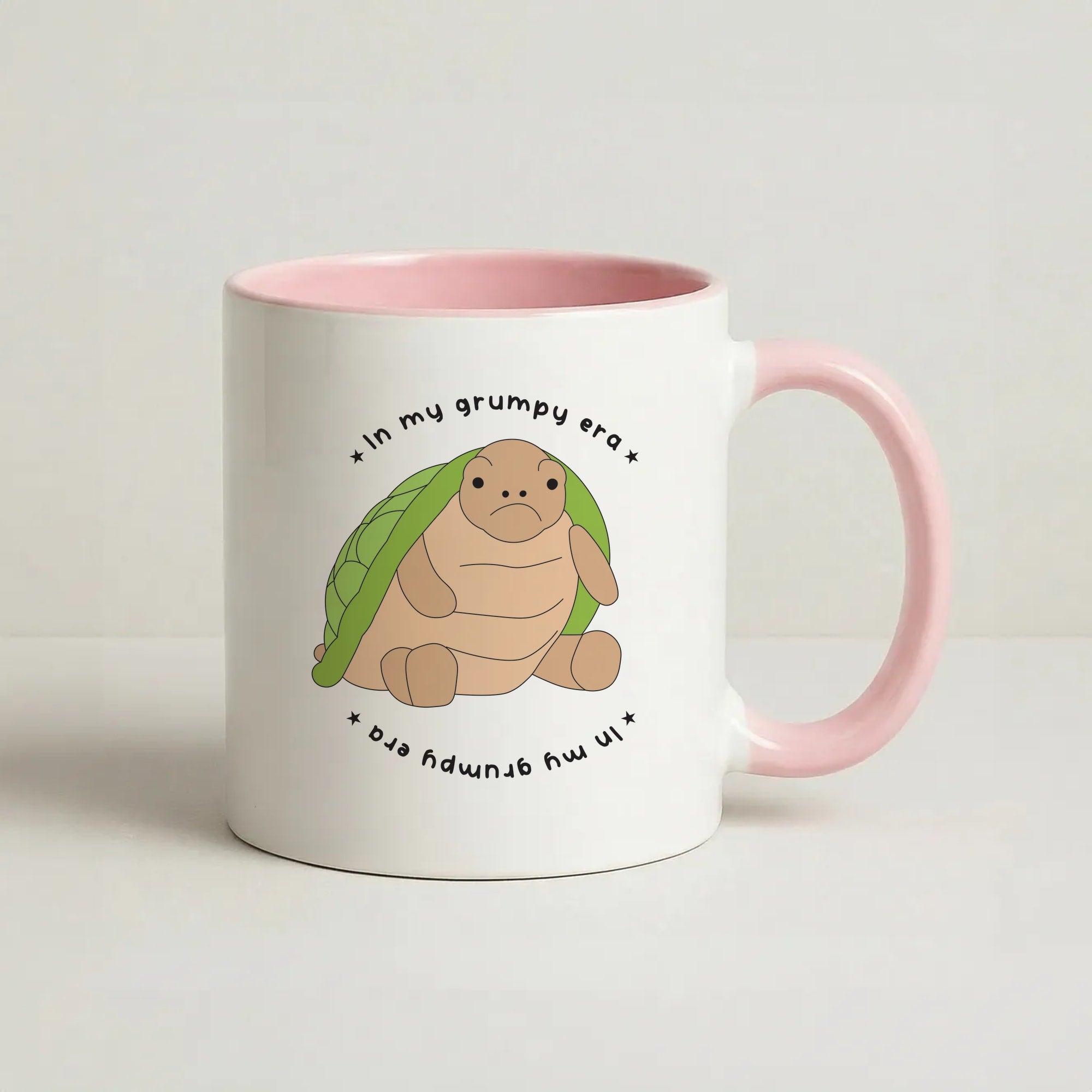 Grumpy Era Turtle Coffee Pink Mug