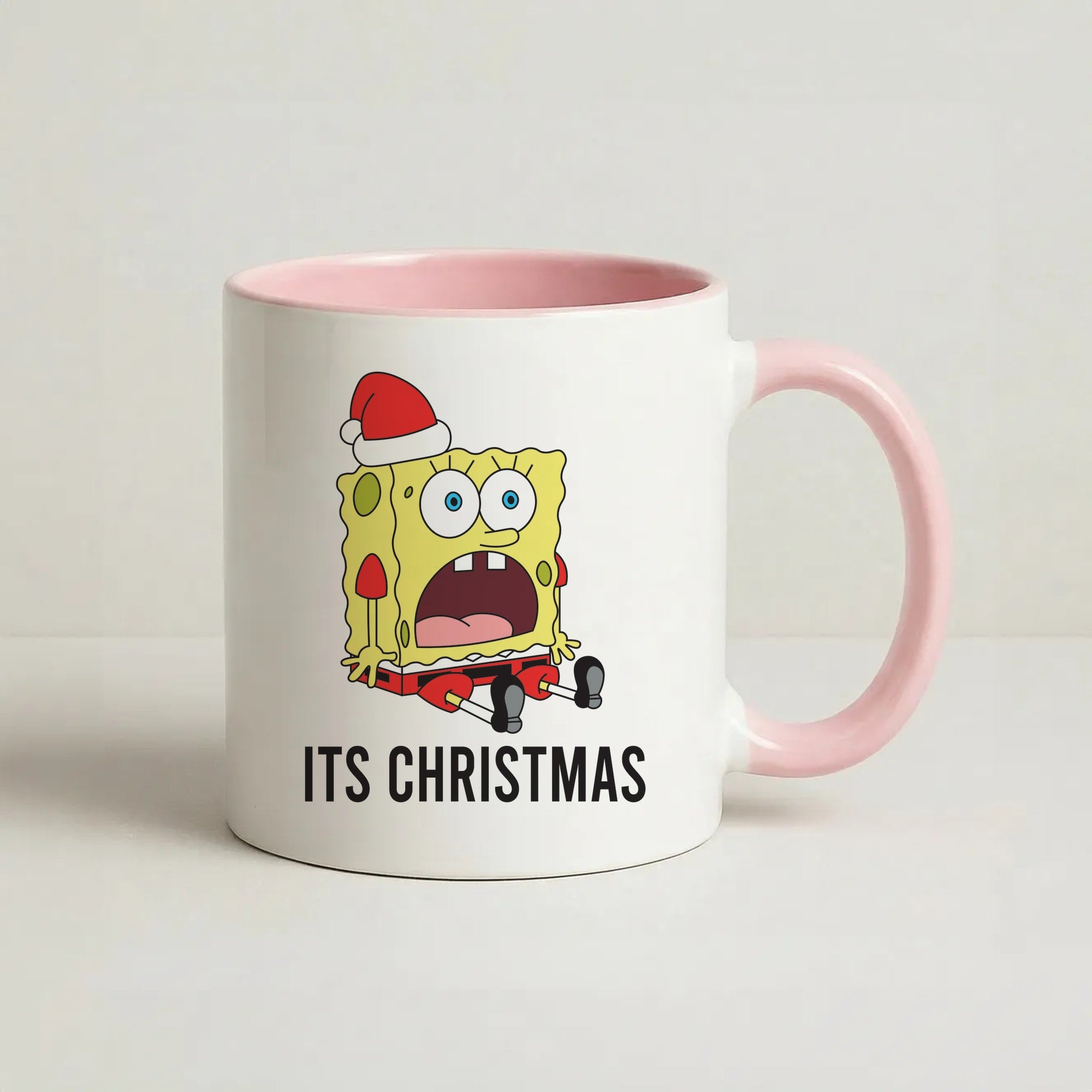 It's Christmas Cartoon Sponge Coffee Pink Mug
