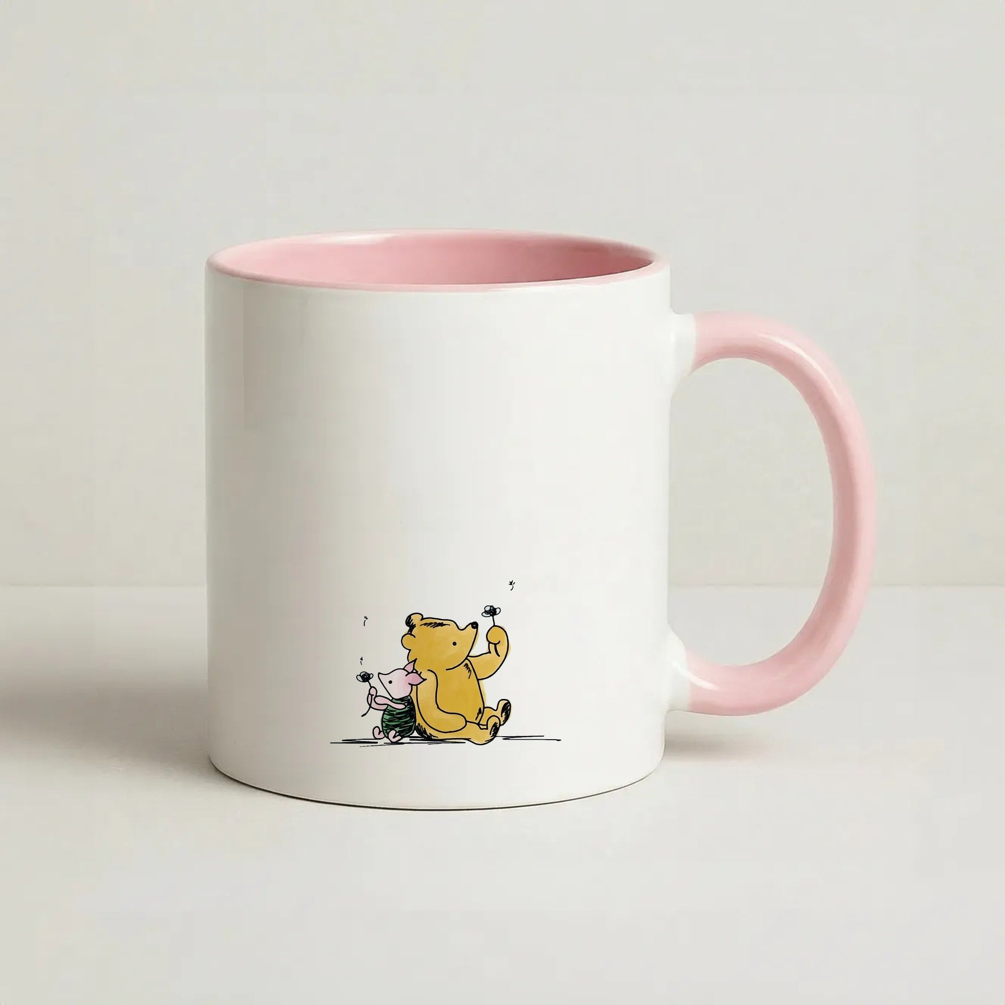 Winnie & Pig Coffee Pink Mug